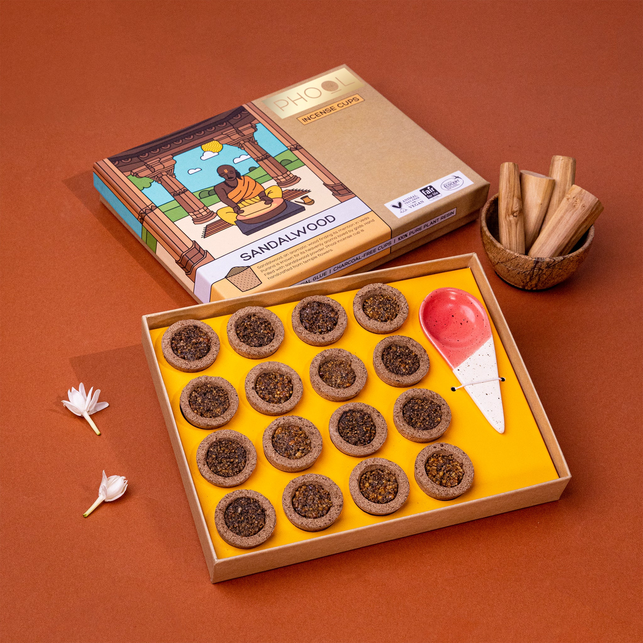 Sandalwood Havan cups (16 Pcs)
