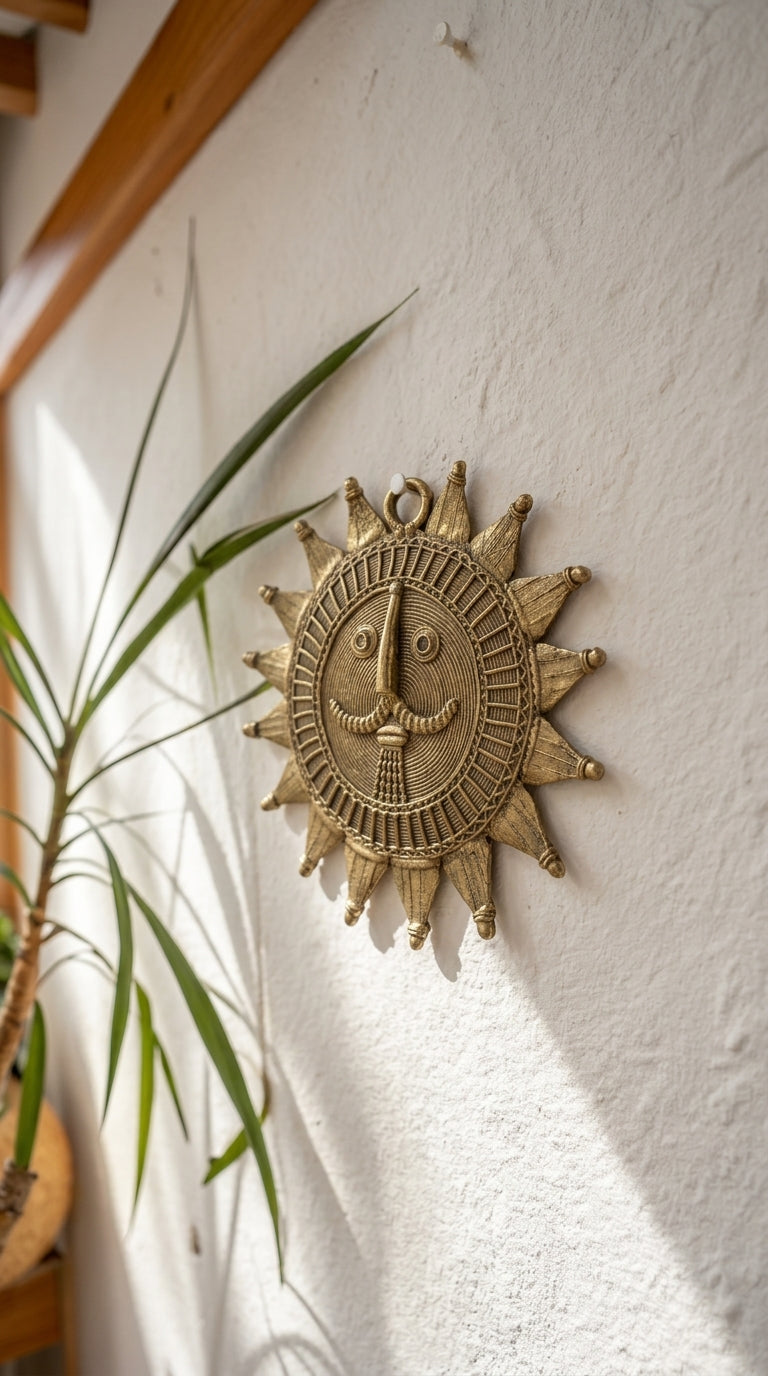 Dhokra Sun Wall Mask