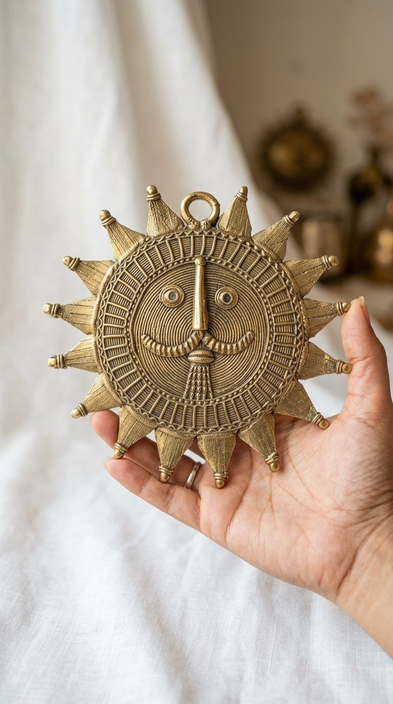 Dhokra Sun Wall Mask