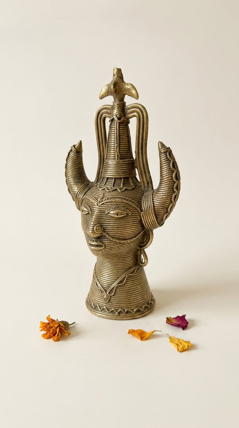 Dhokra Tribal Chief Mask (Medium) — Female