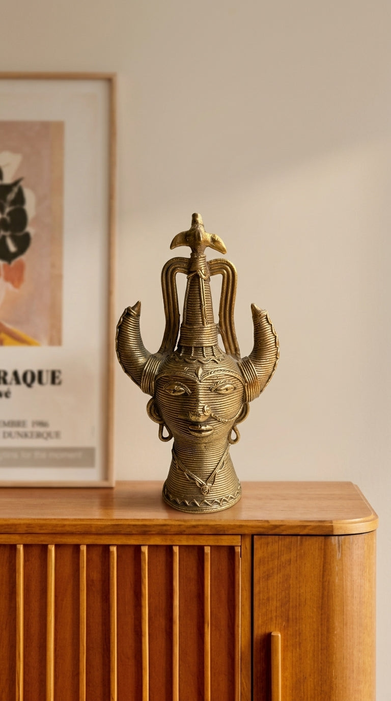 Dhokra Tribal Chief Mask (Medium) — Female