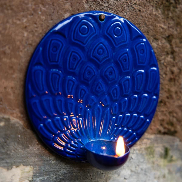 Peacock Wall Hanging Diya Holder