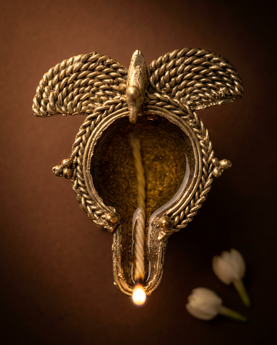 Dhokra Bird Diya