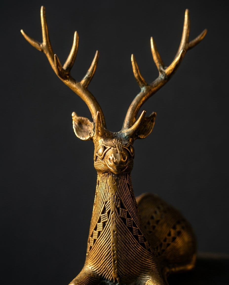 Dhokra Resting Stag Pair
