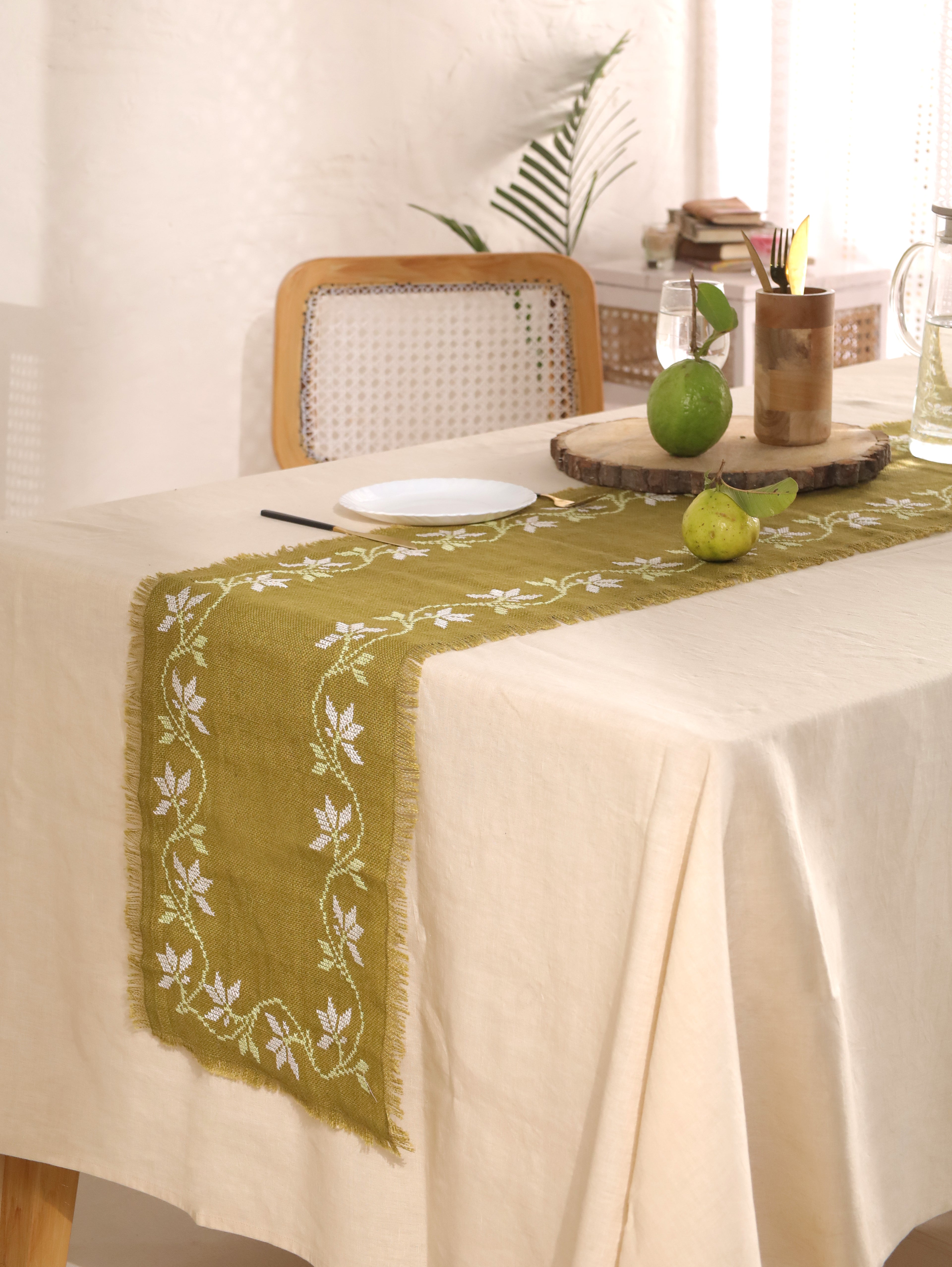 Olive Vine Handwoven Table Runner