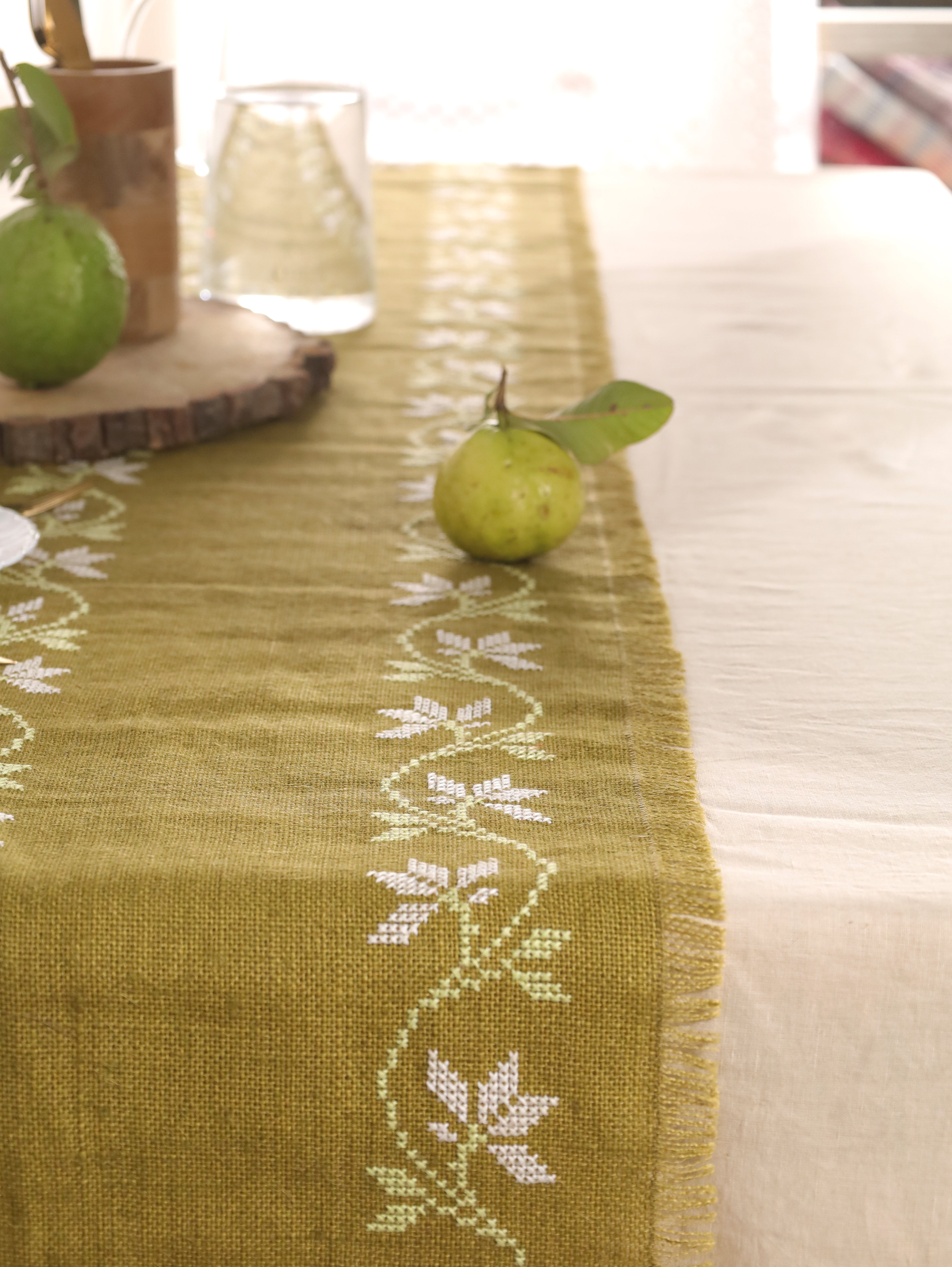 Olive Vine Handwoven Table Runner