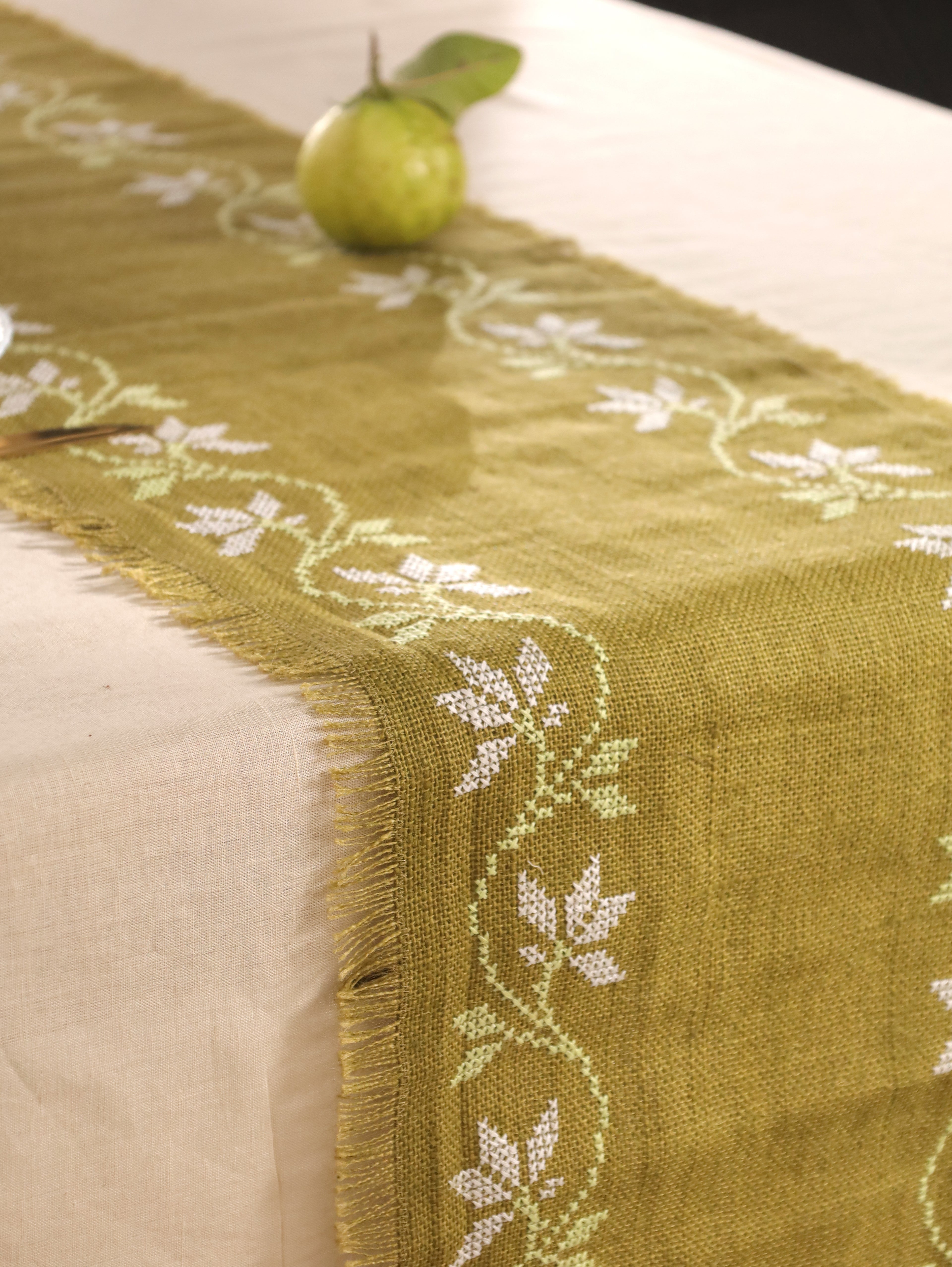 Olive Vine Handwoven Table Runner