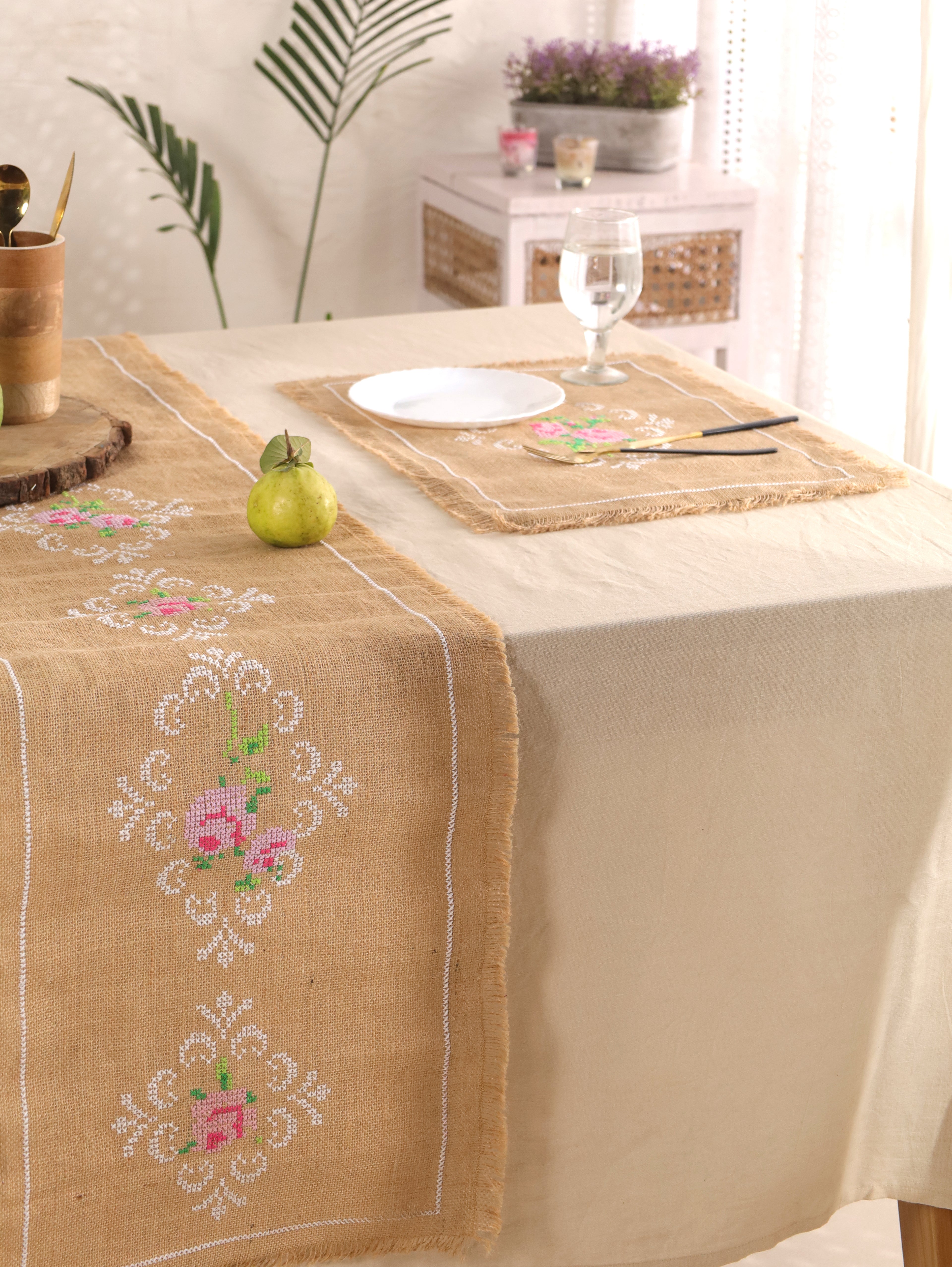Wild Blossom Handwoven Table Runner