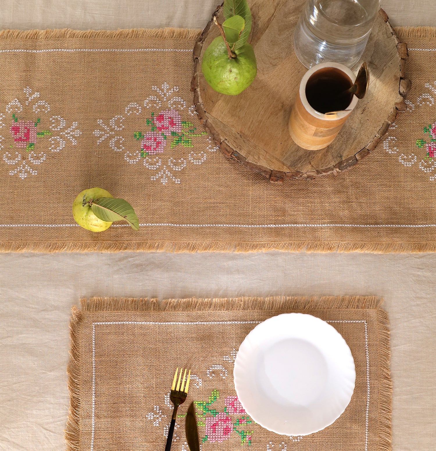 Rose Bloom Handwoven Table Mat