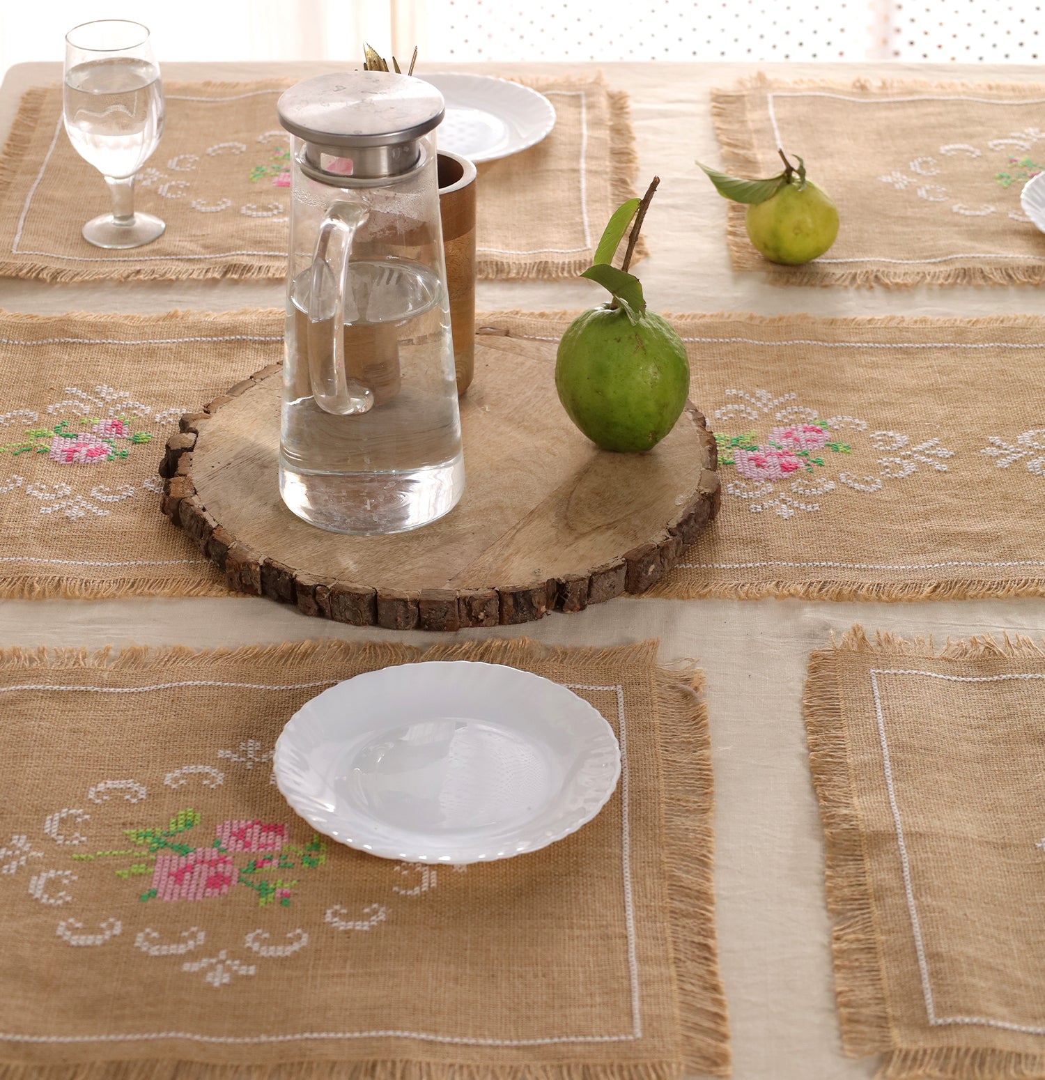 Rose Bloom Handwoven Table Mat