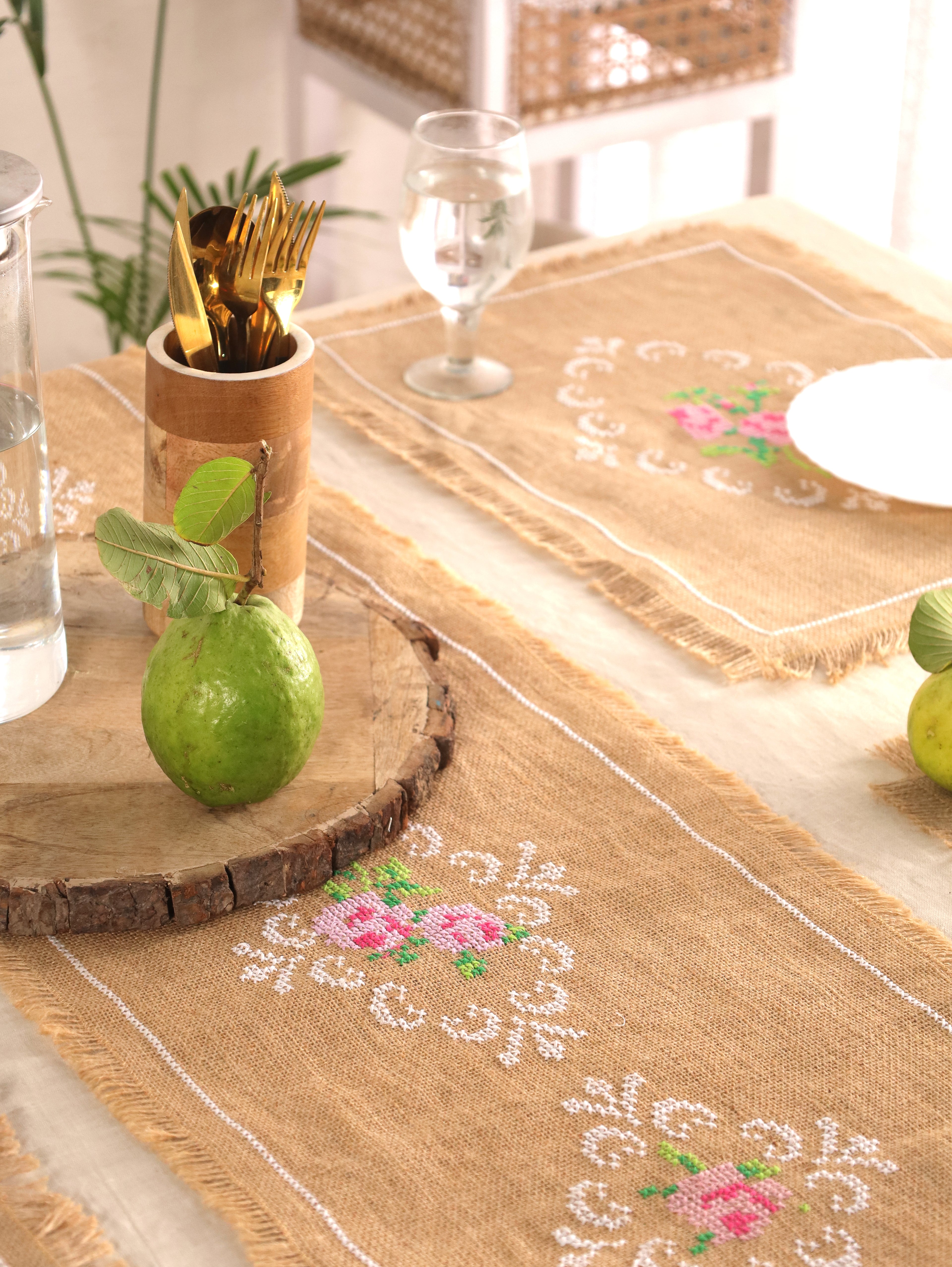 Wild Blossom Handwoven Table Runner