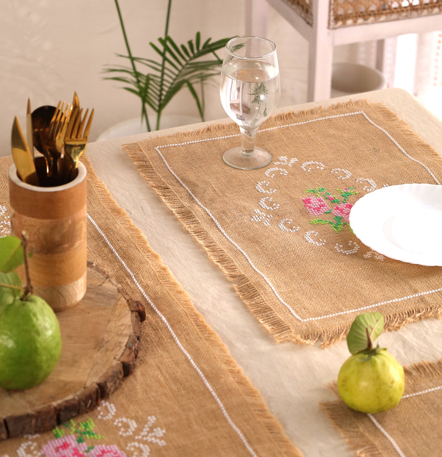 Rose Bloom Handwoven Table Mat