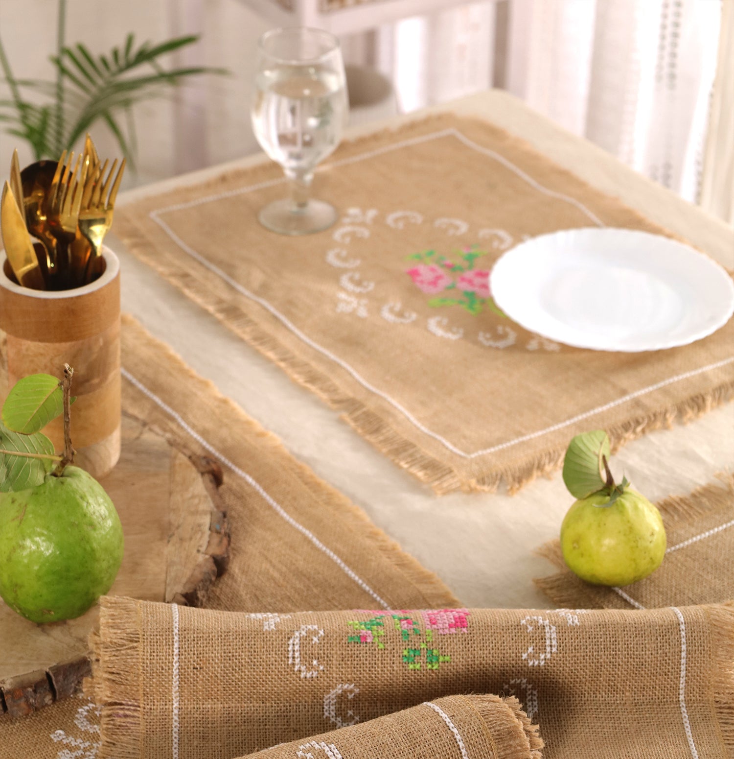 Rose Bloom Handwoven Table Mat