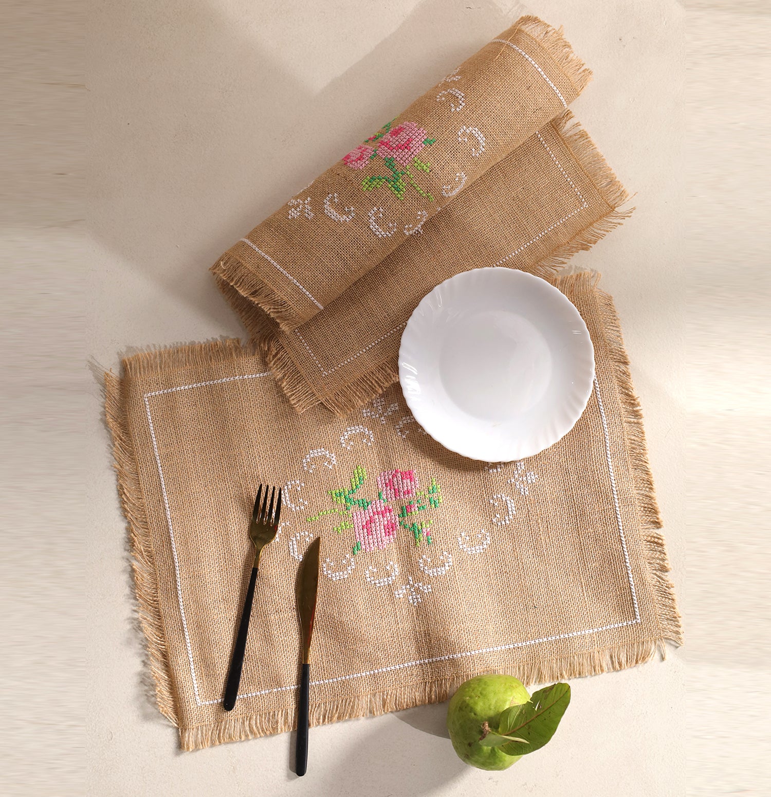 Rose Bloom Handwoven Table Mat