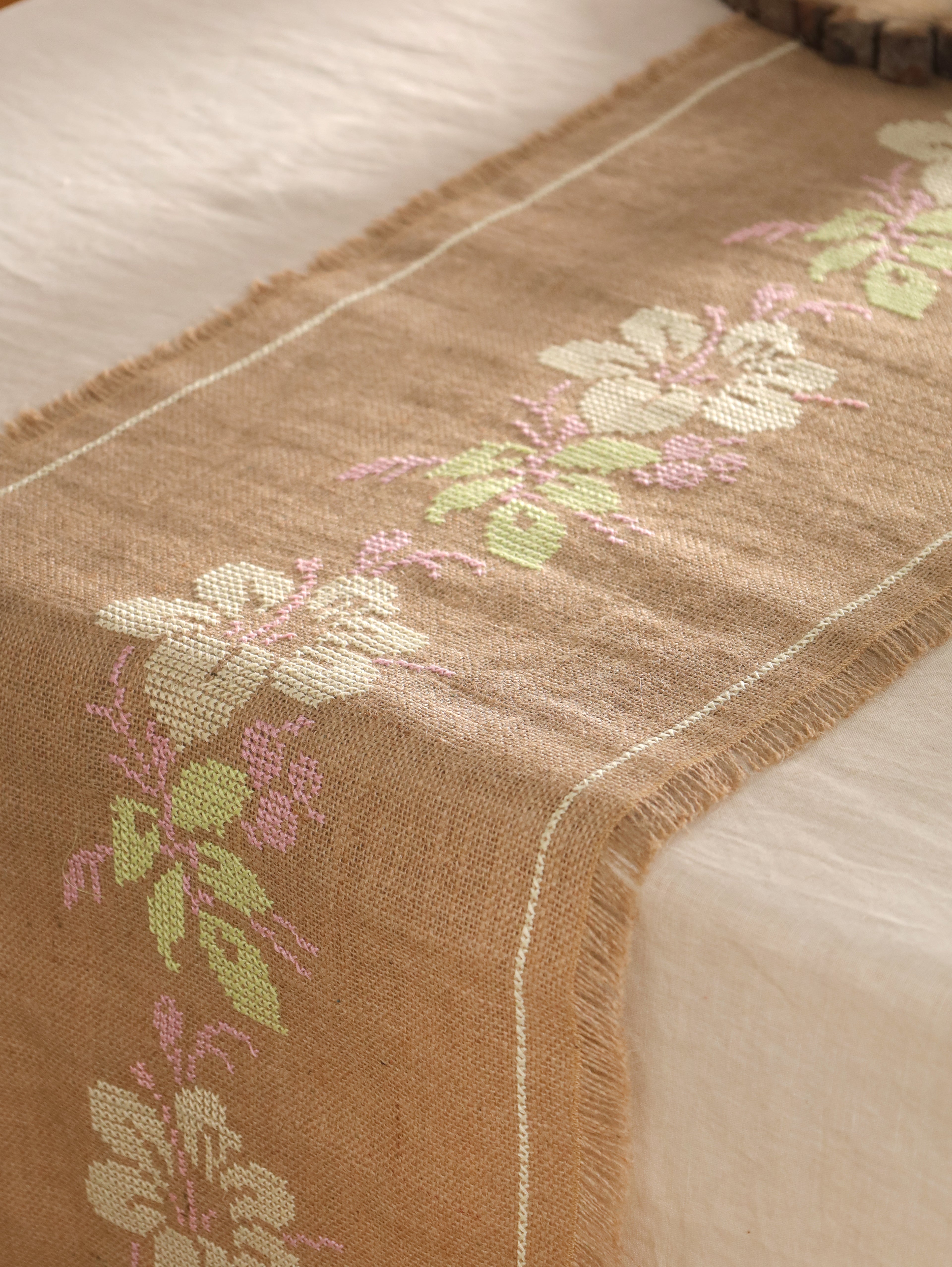 Rose Bloom Handwoven Table Runner