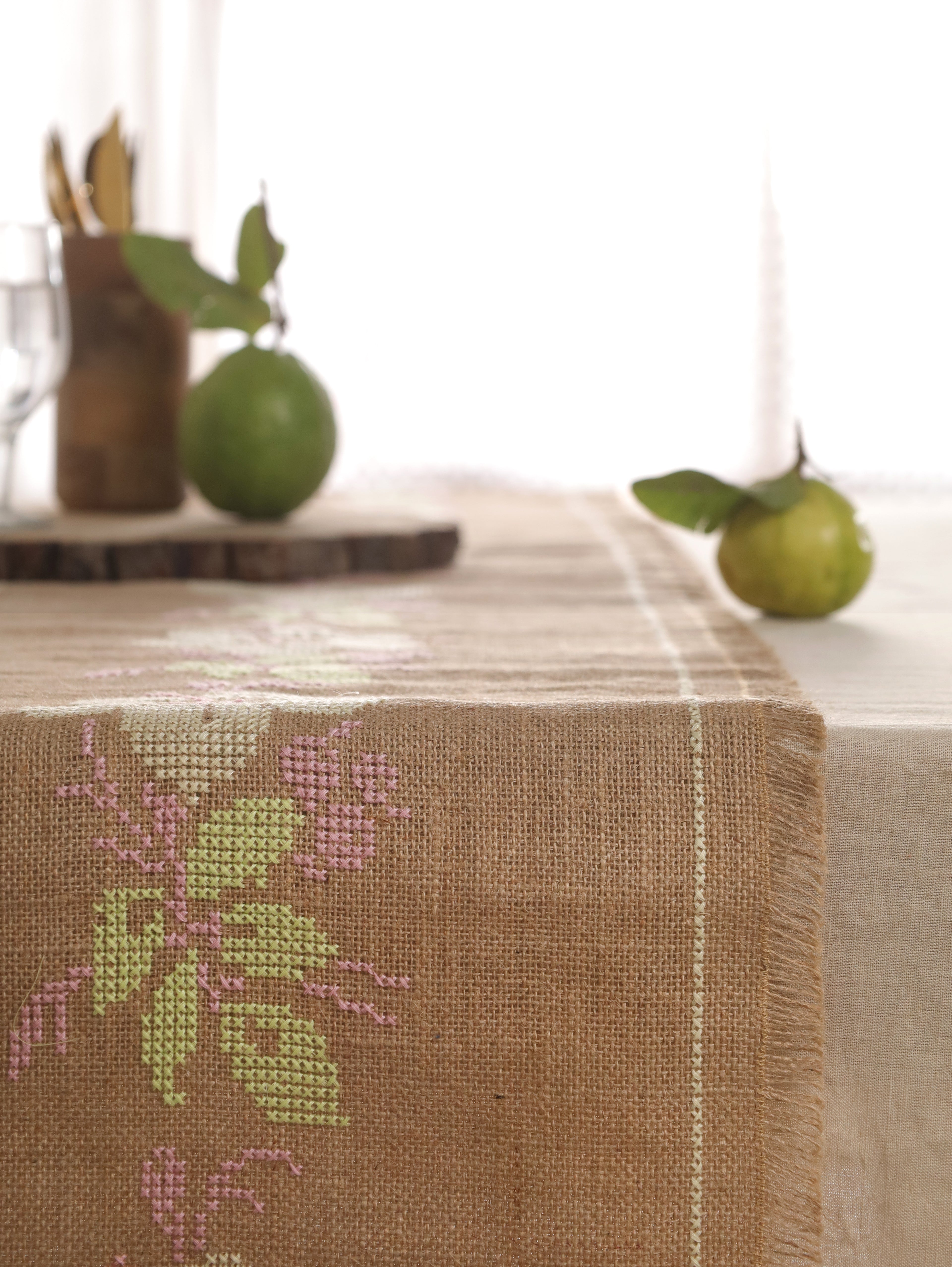 Rose Bloom Handwoven Table Runner