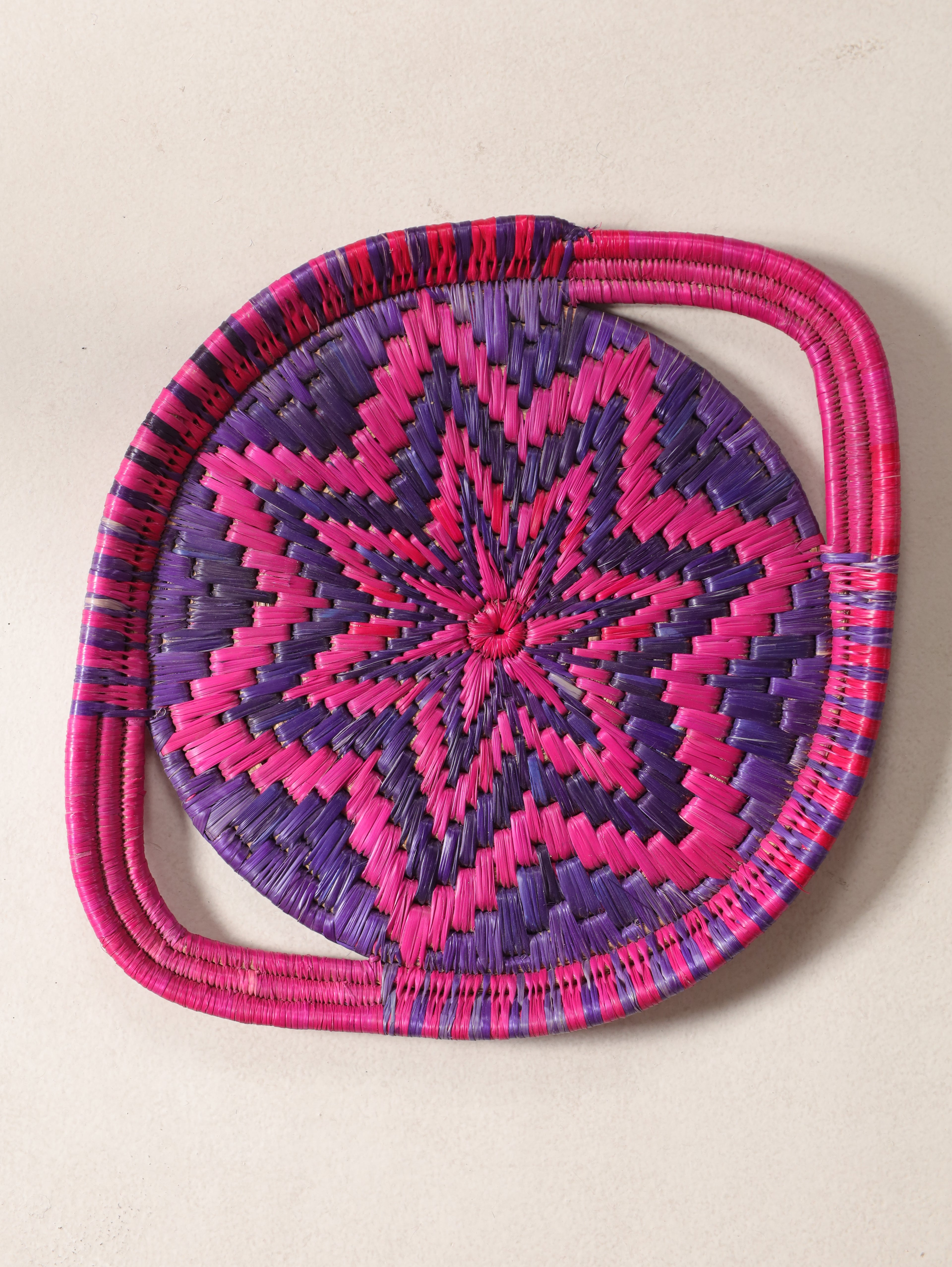 Purple Starburst Moonj Grass Basket Tray