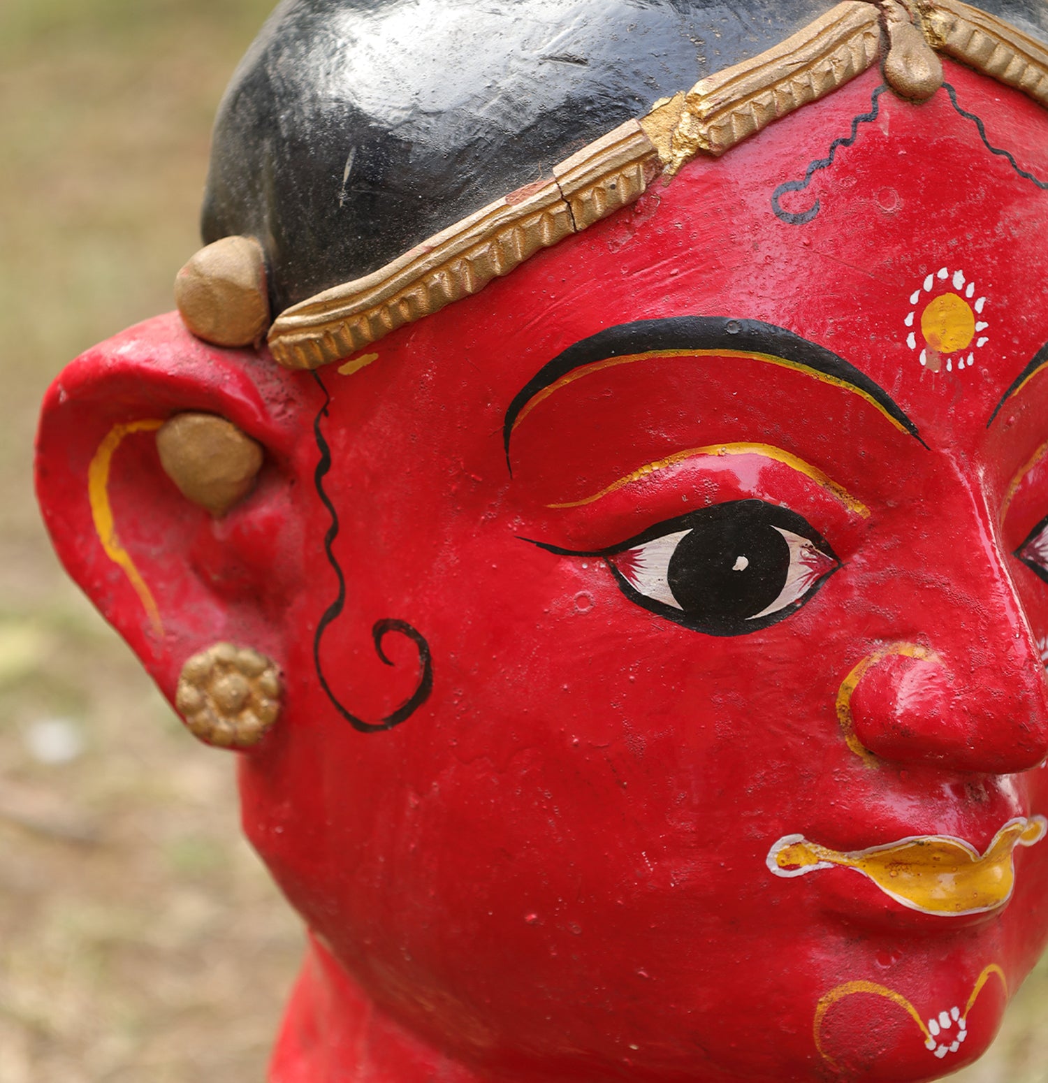 Mystic Wooden Face Busts - Set of 2 with Base Stand