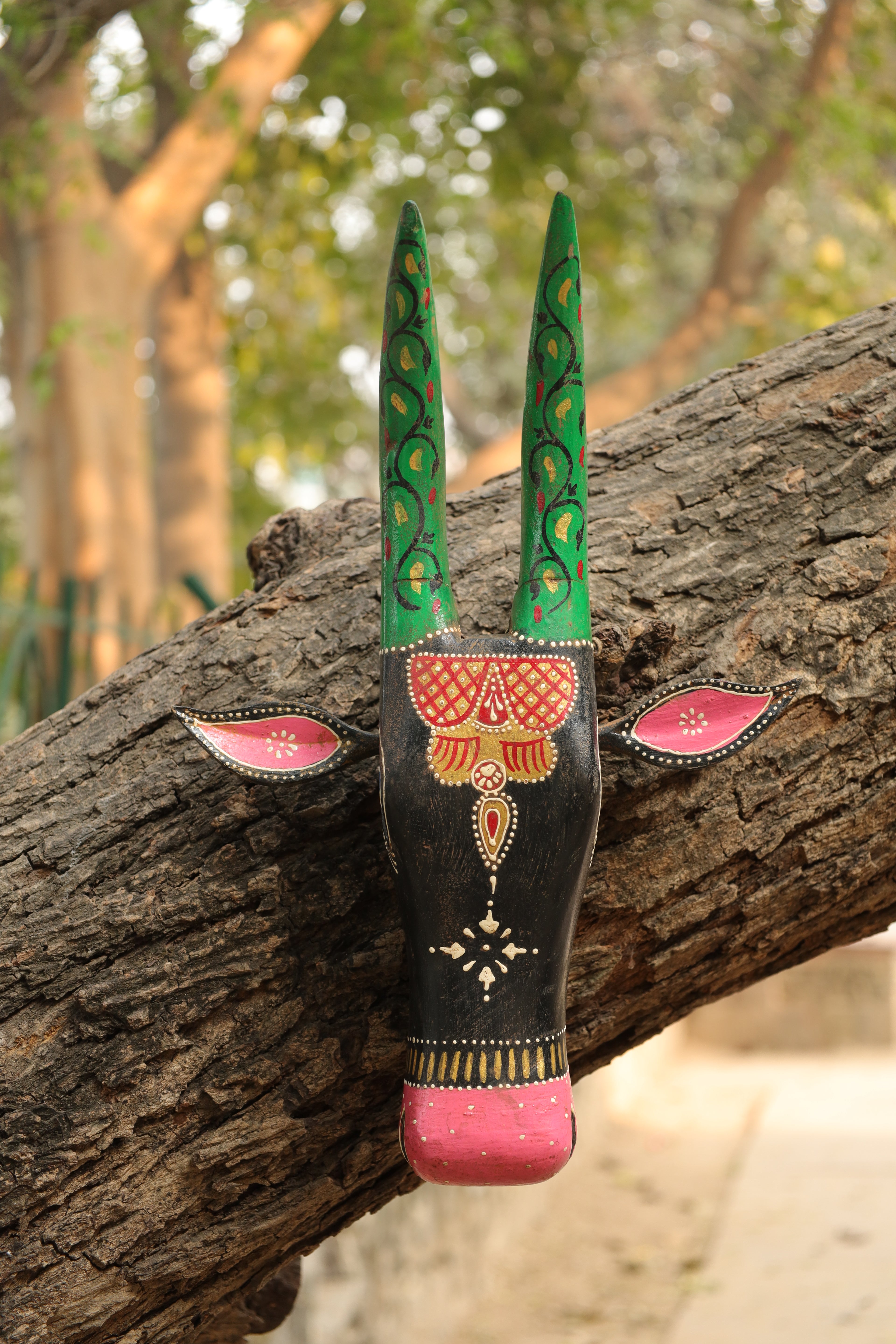 Mystic Cow Wooden Wall Mask