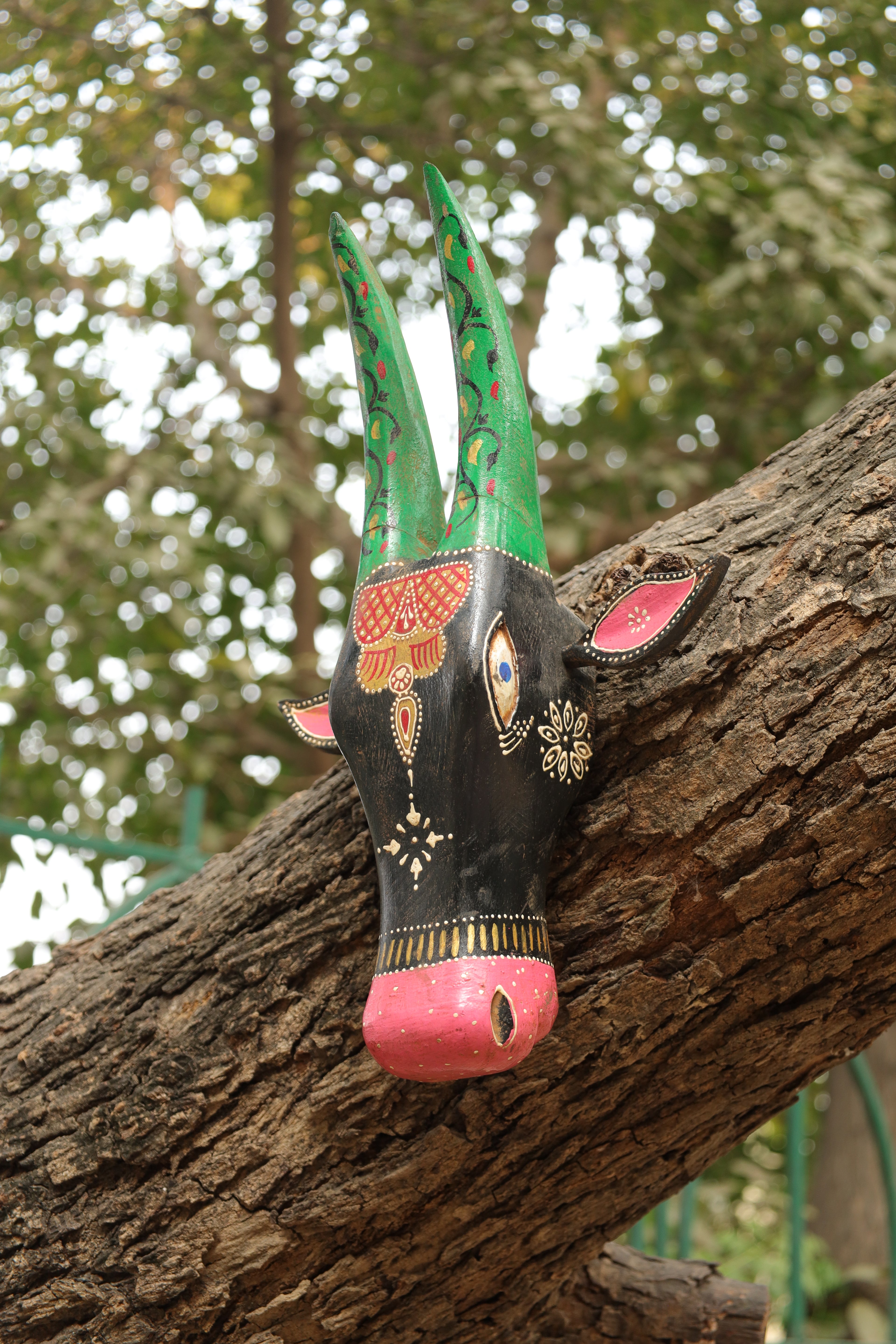 Mystic Cow Wooden Wall Mask