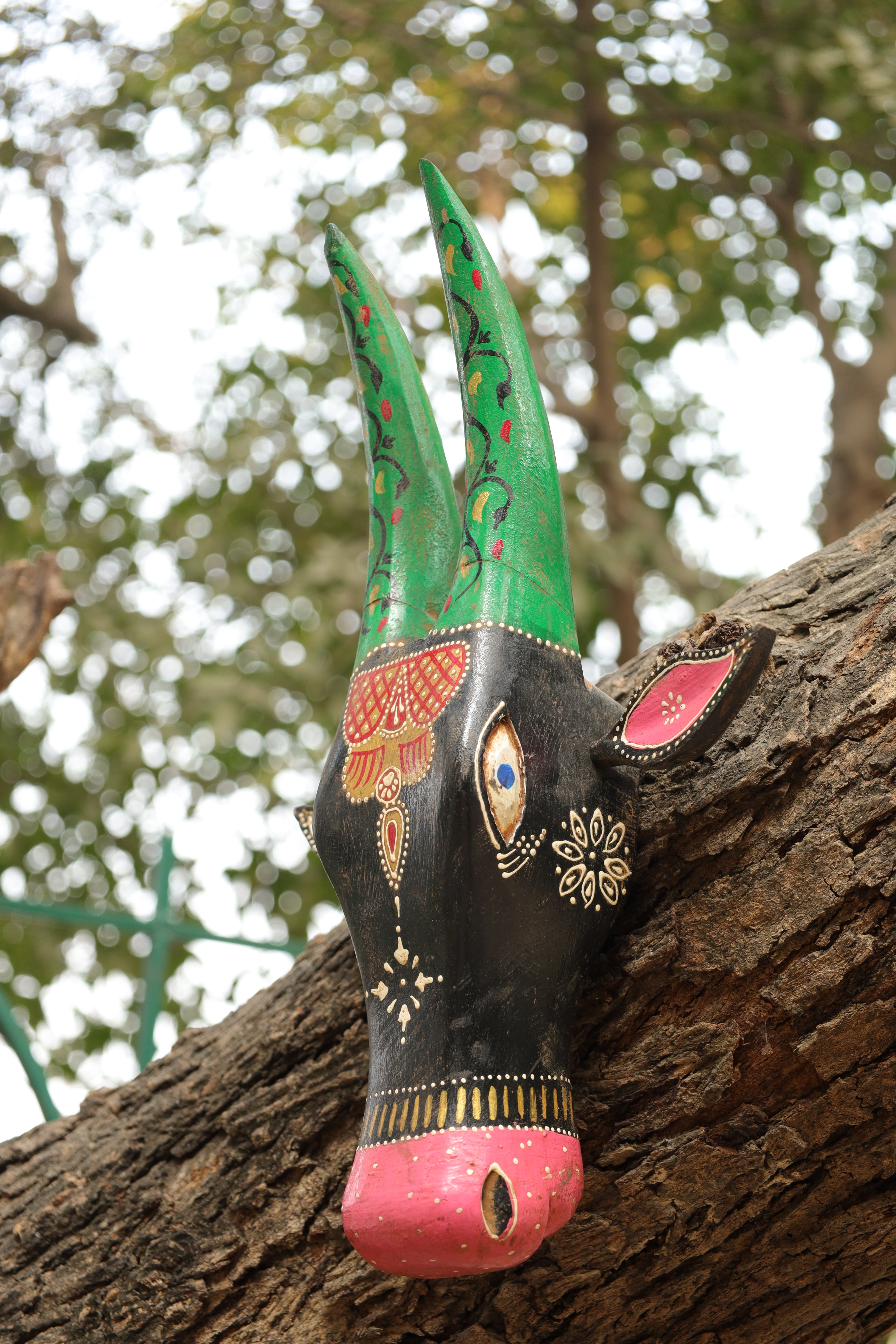 Mystic Cow Wooden Wall Mask