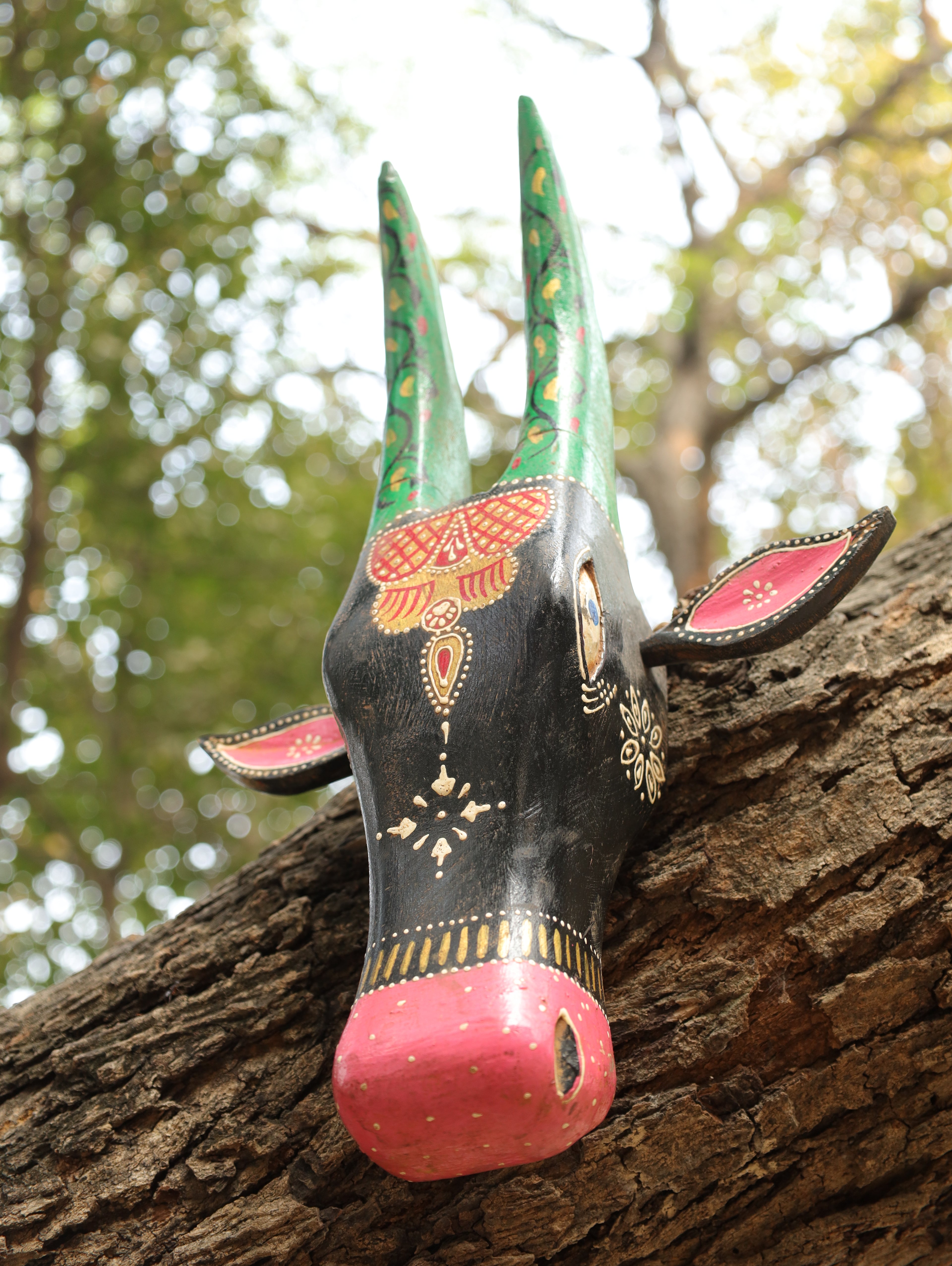 Mystic Cow Wooden Wall Mask