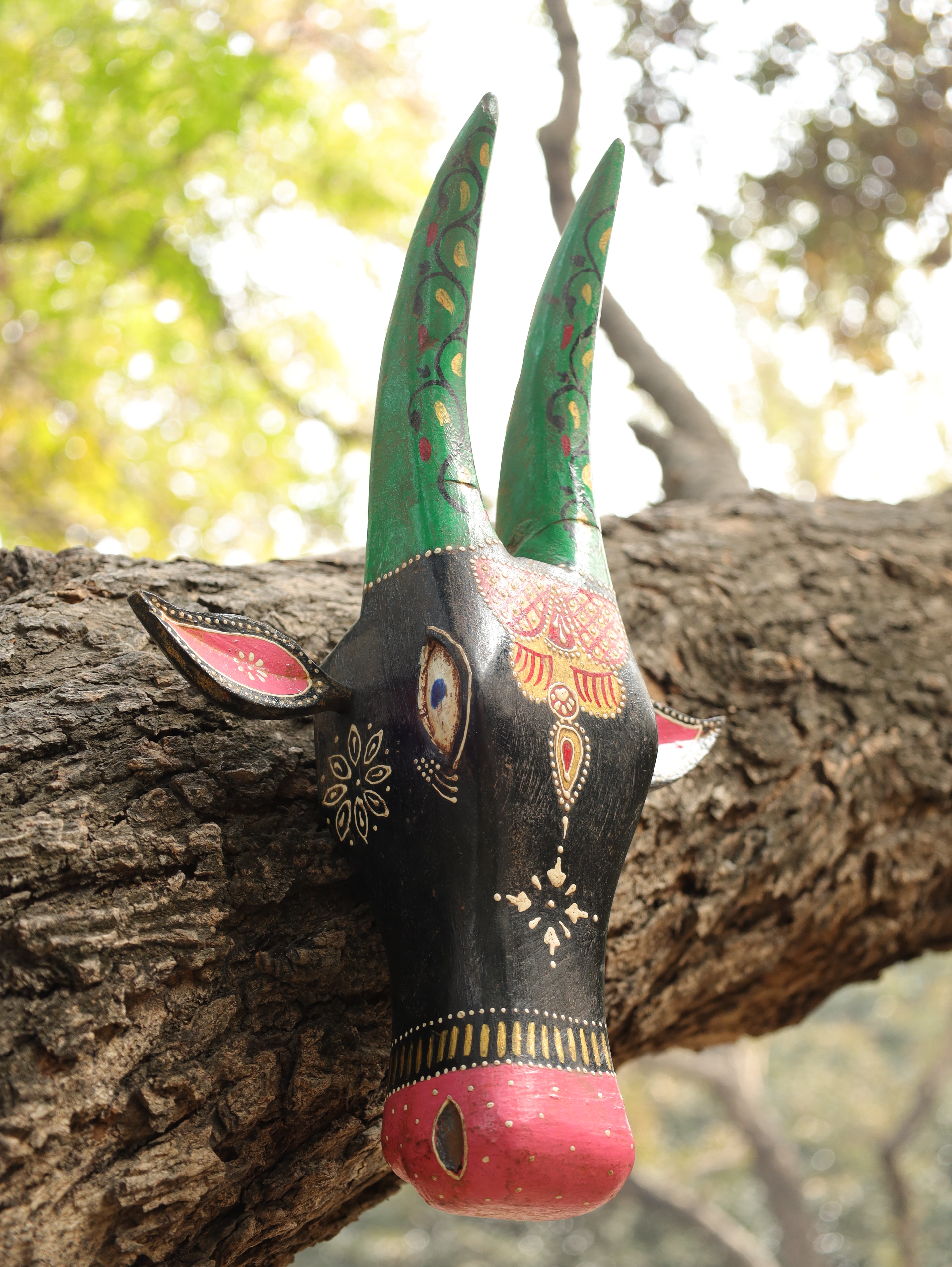 Mystic Cow Wooden Wall Mask