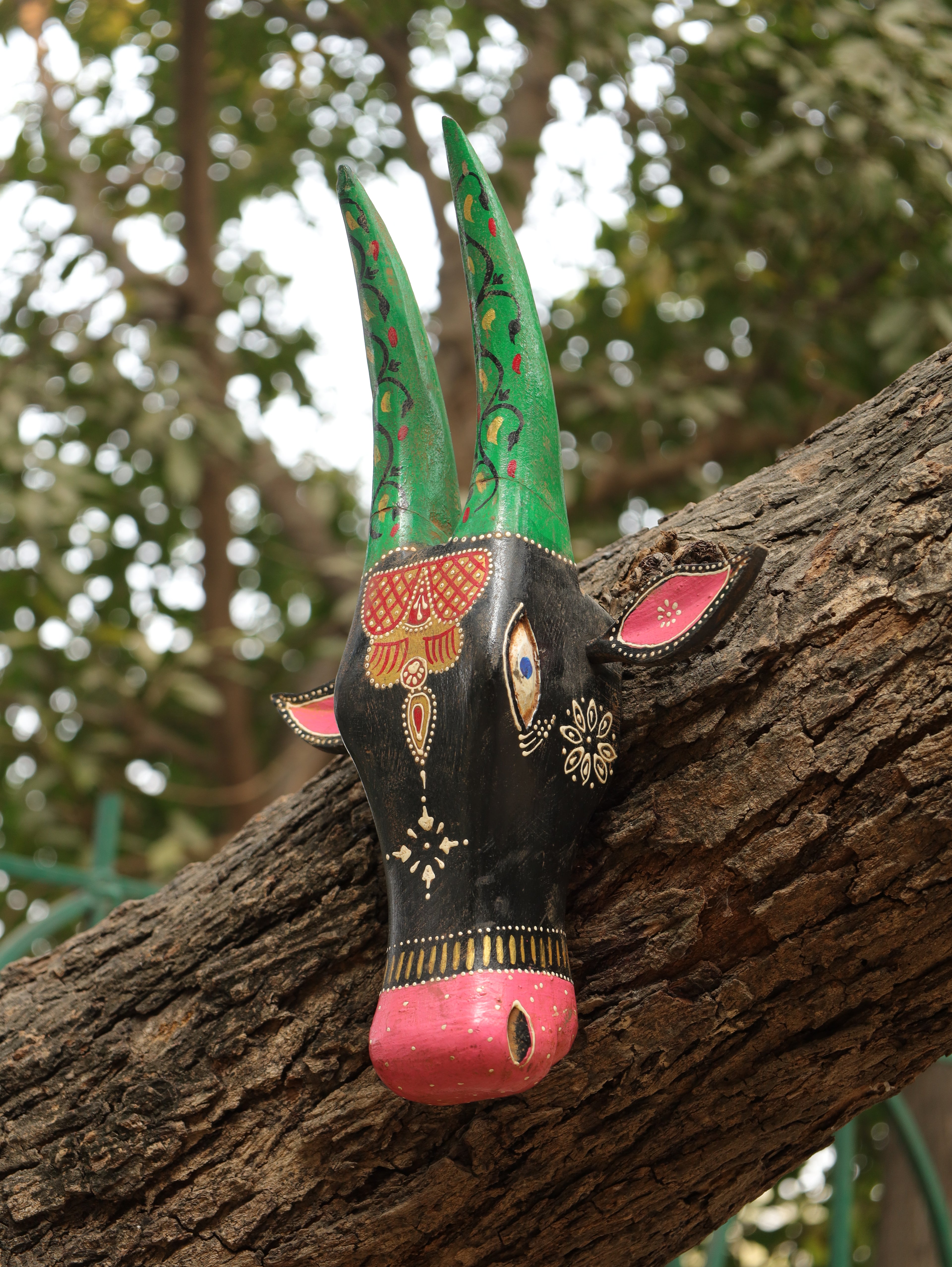 Mystic Cow Wooden Wall Mask