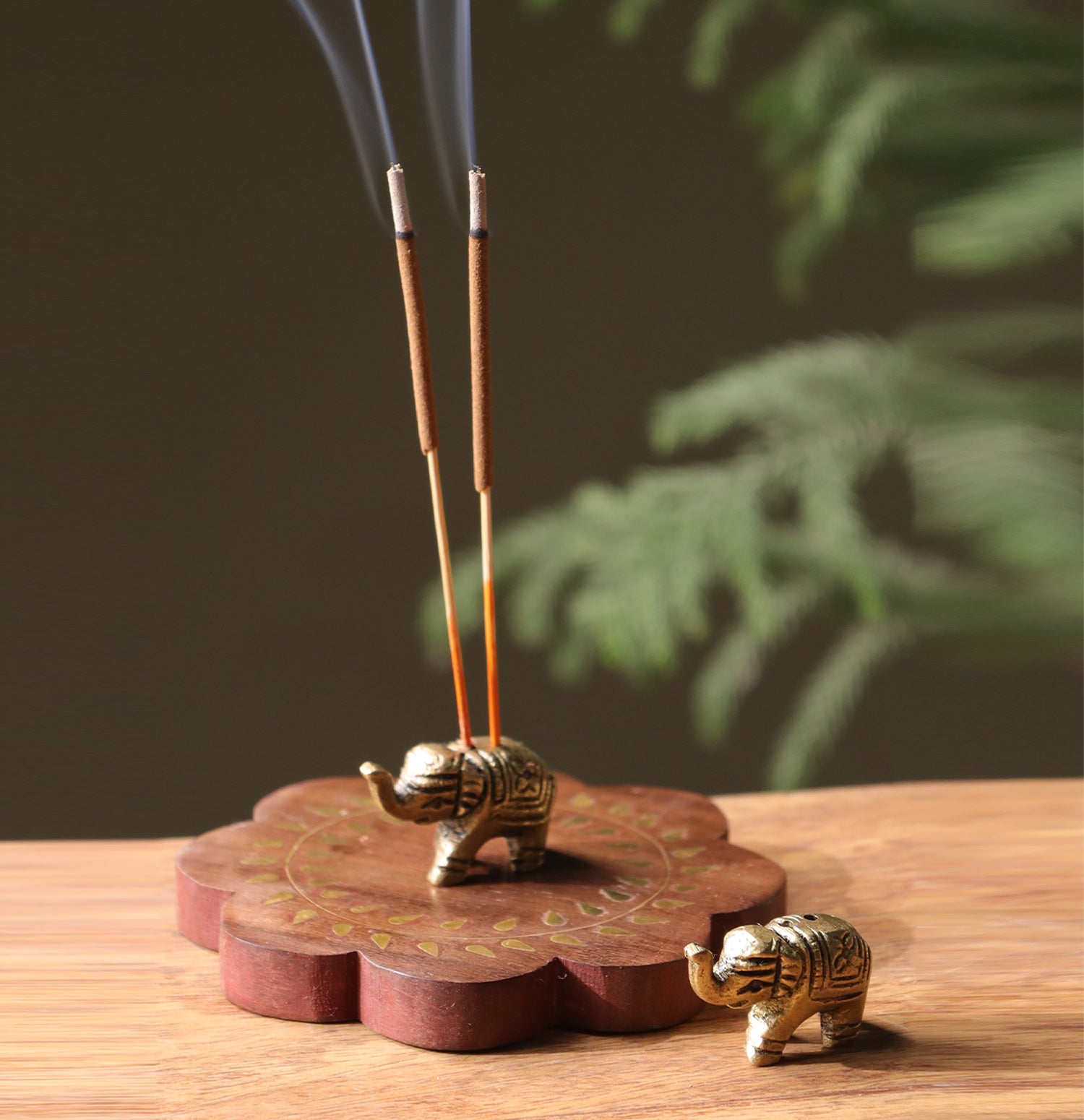Gaja Elephant Brass Incense Holder