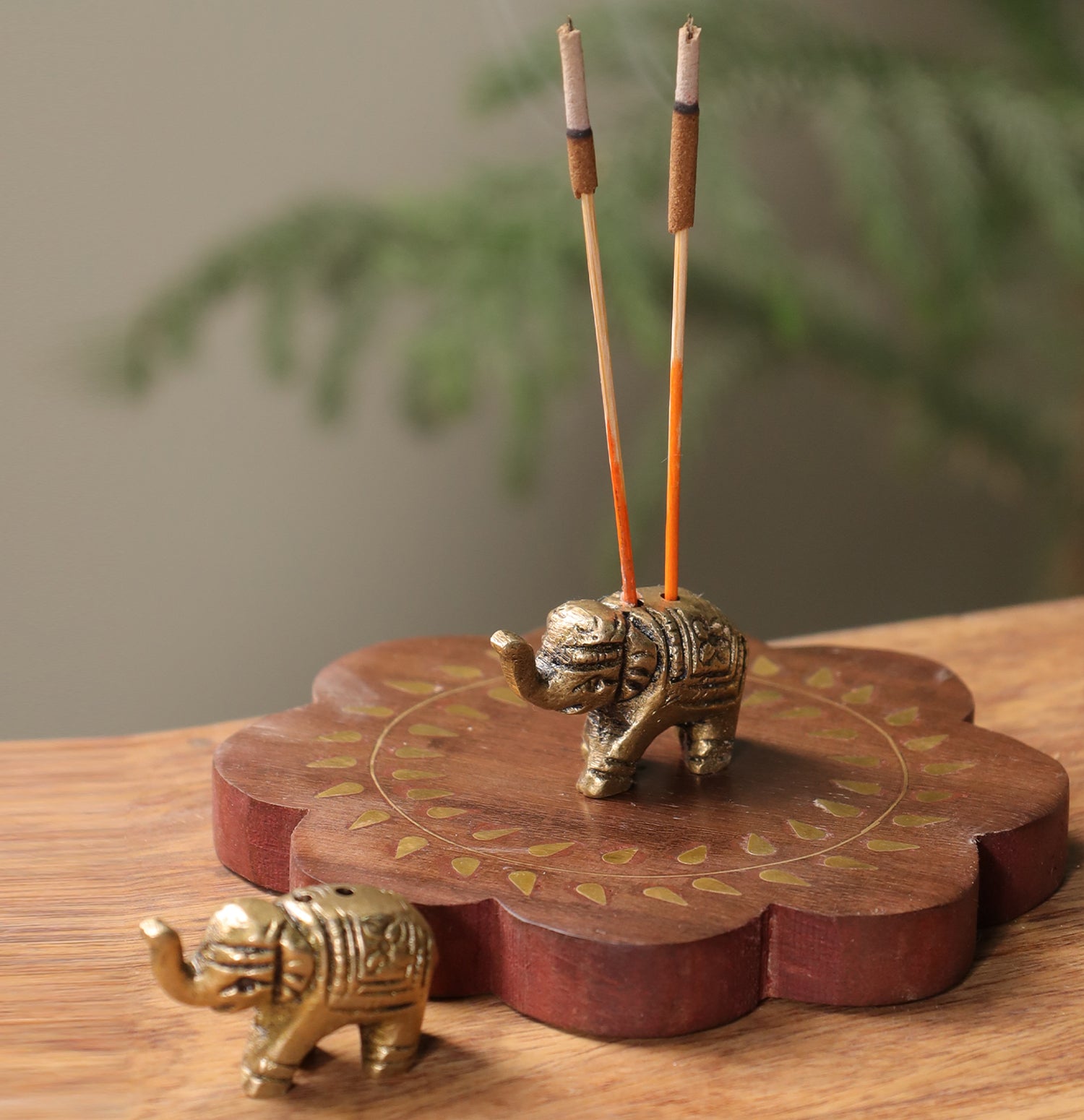 Gaja Elephant Brass Incense Holder