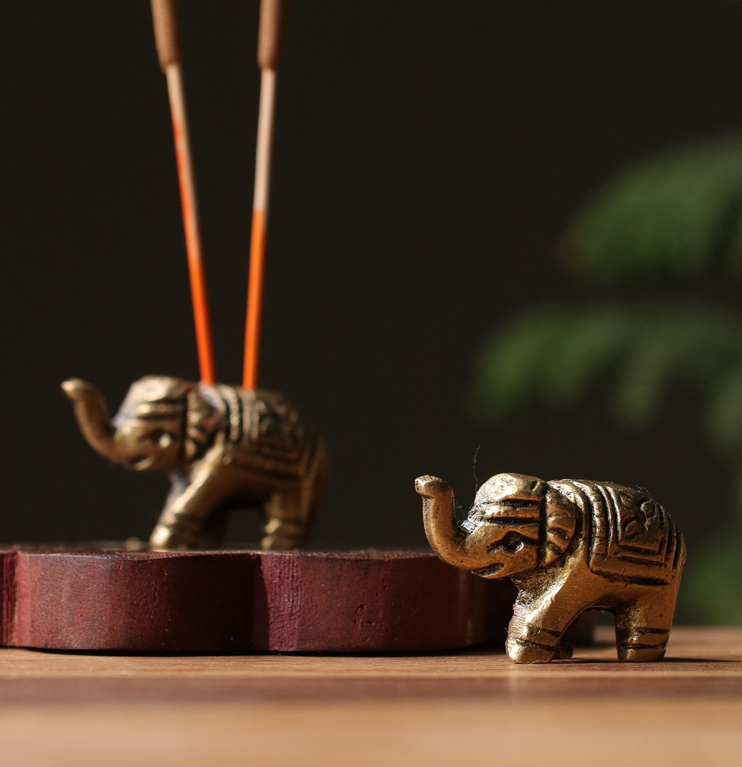 Gaja Elephant Brass Incense Holder