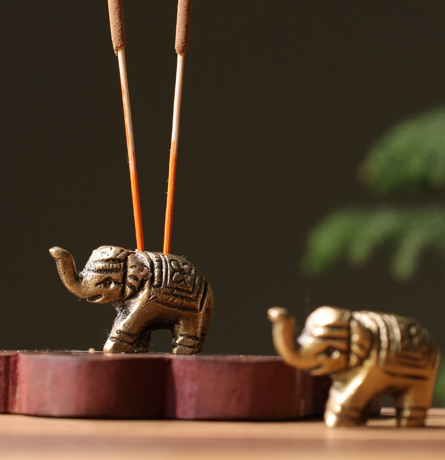 Gaja Elephant Brass Incense Holder