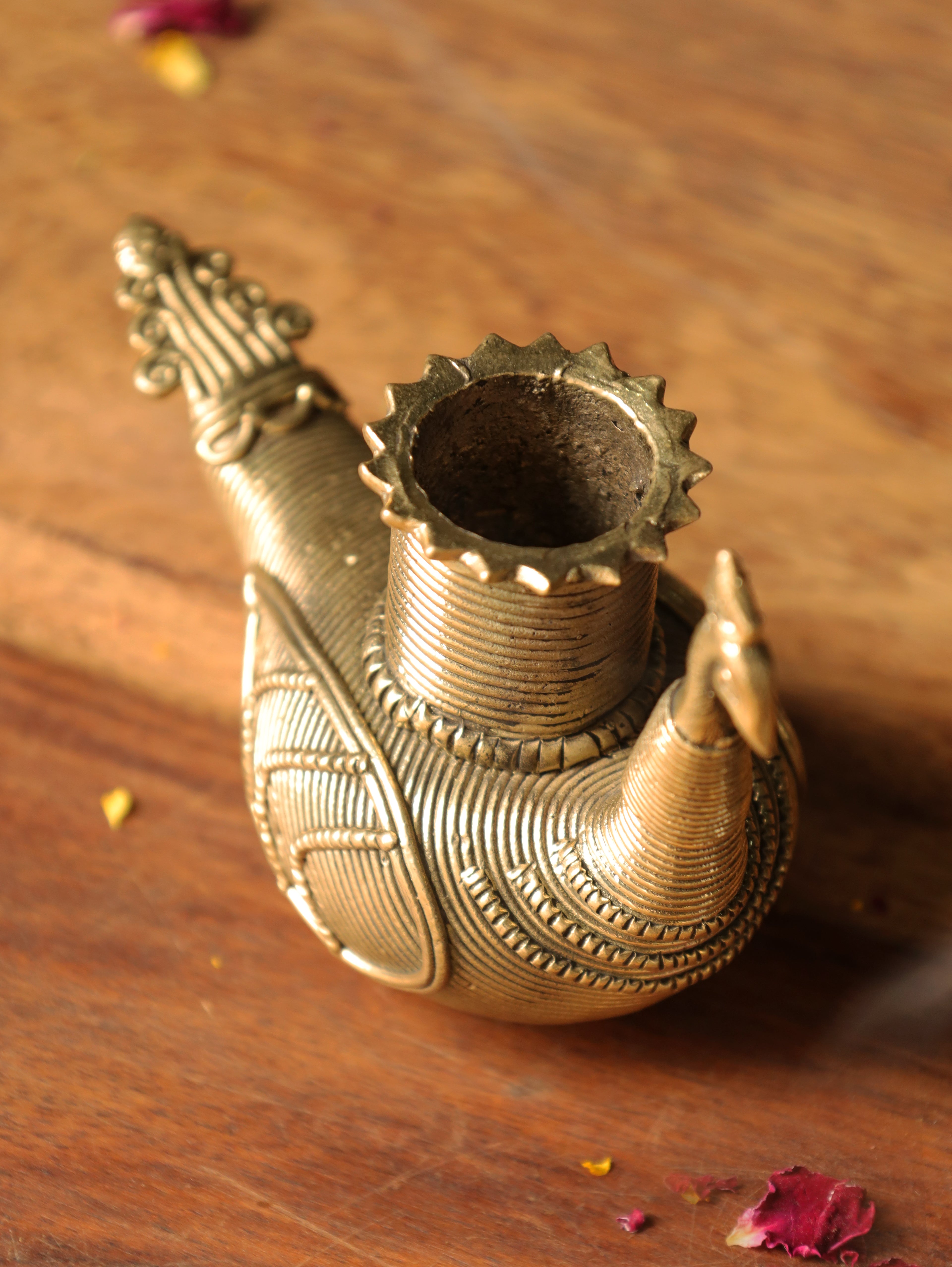 Dhokra Peacock Candle Stand