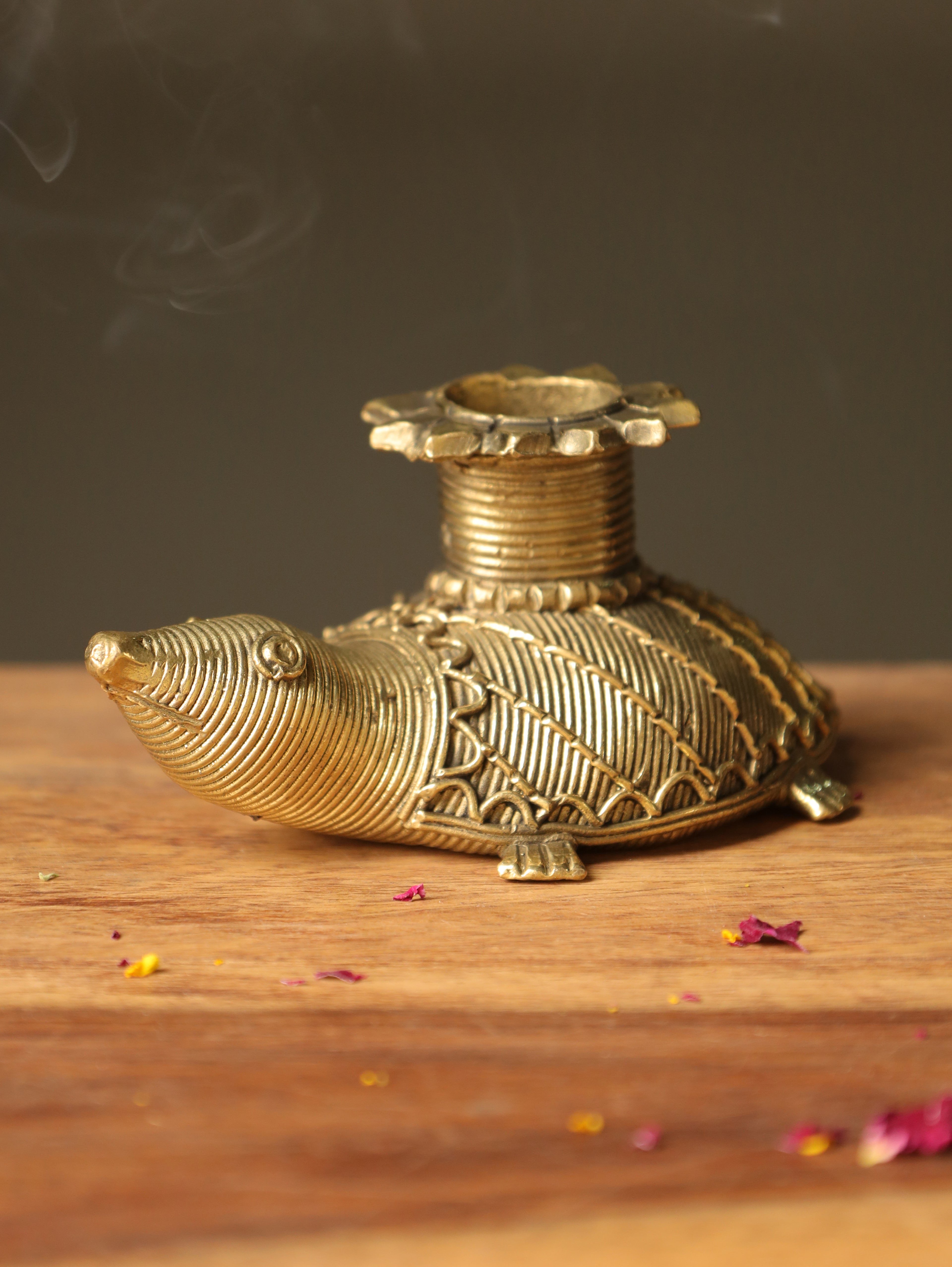 Dhokra Tortoise Candle Stand
