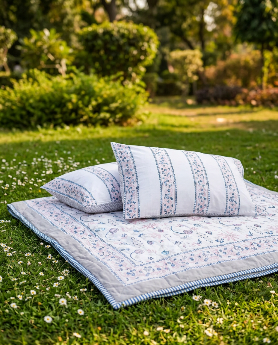 Soft Bloom Bedsheet & Dohar Set
