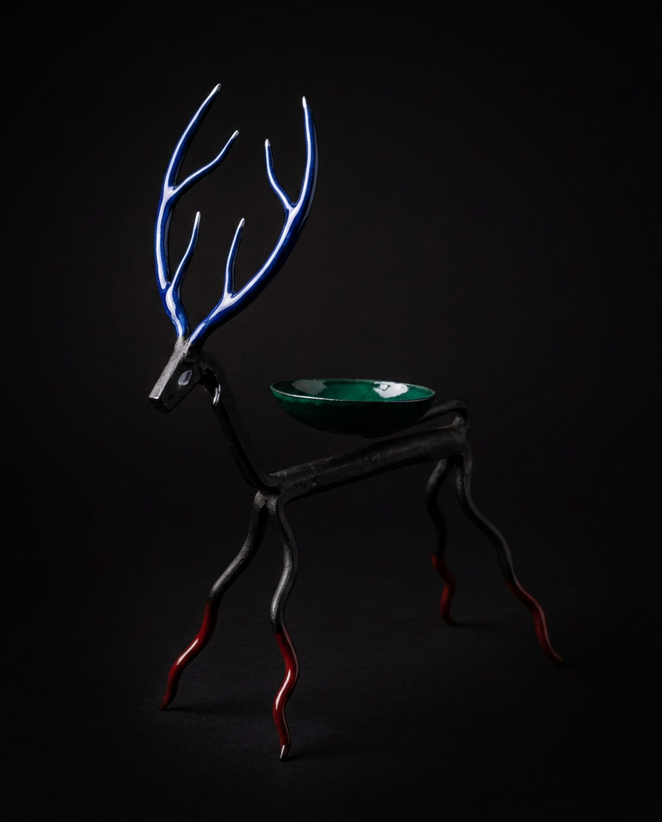 Wrought Iron Reindeer Tealight Holder