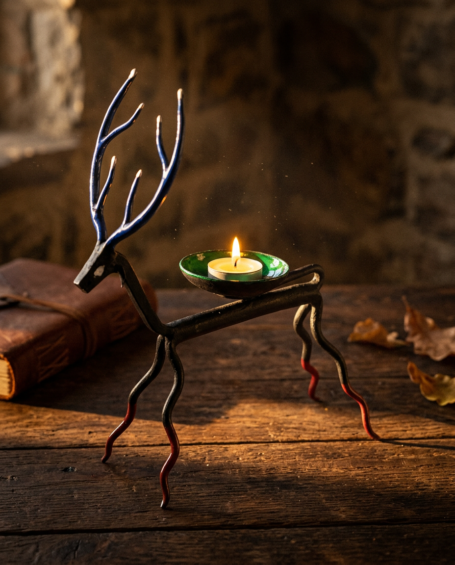 Wrought Iron Reindeer Tealight Holder