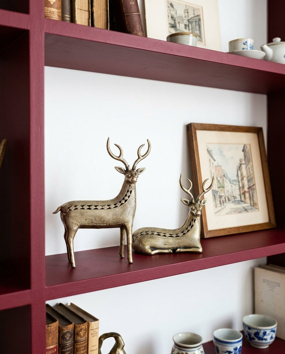 Dhokra Royal Deer Pair