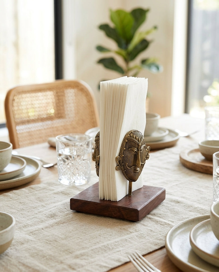 Dhokra Men & Women Double-Sided Napkin Holder