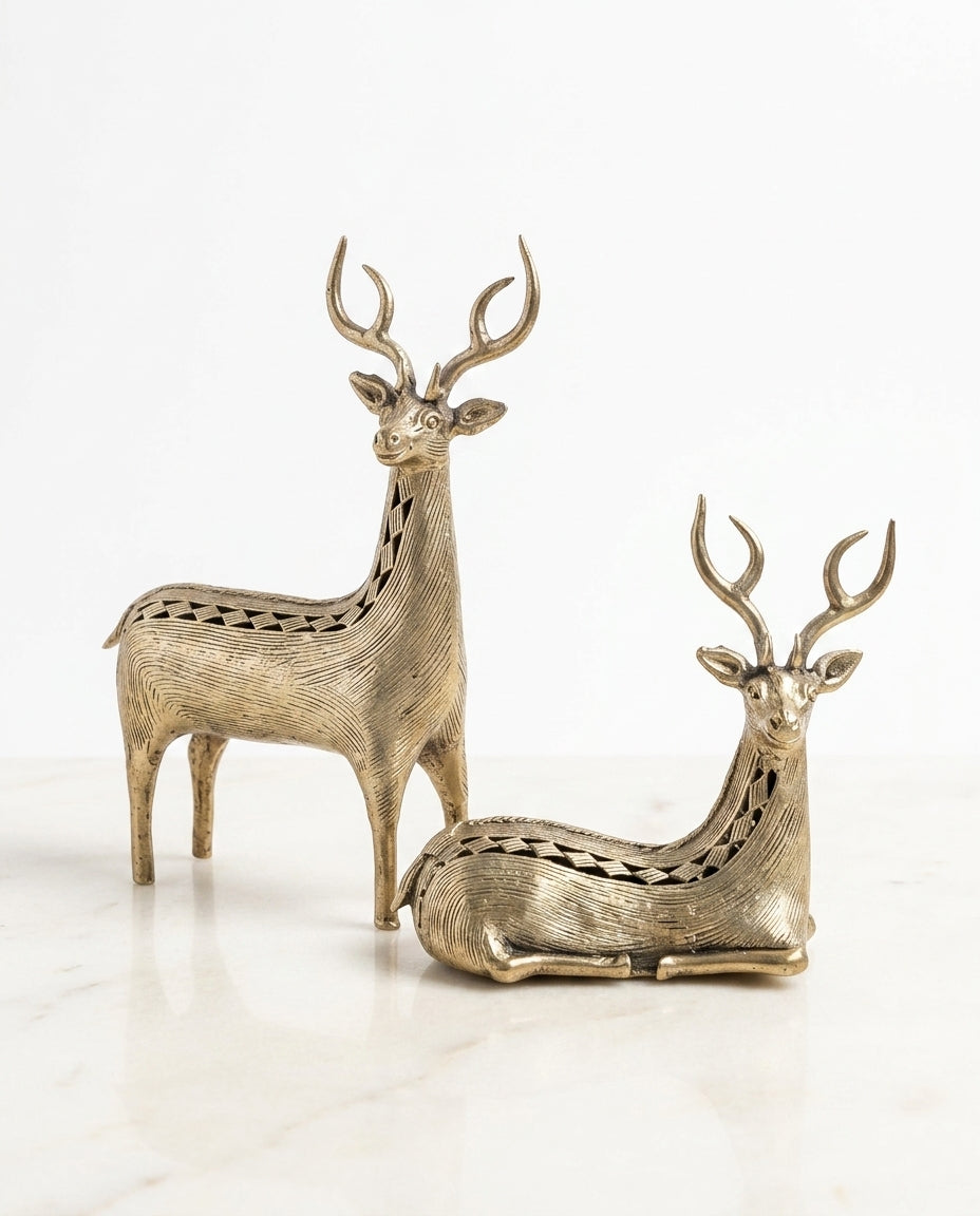 Dhokra Royal Deer Pair