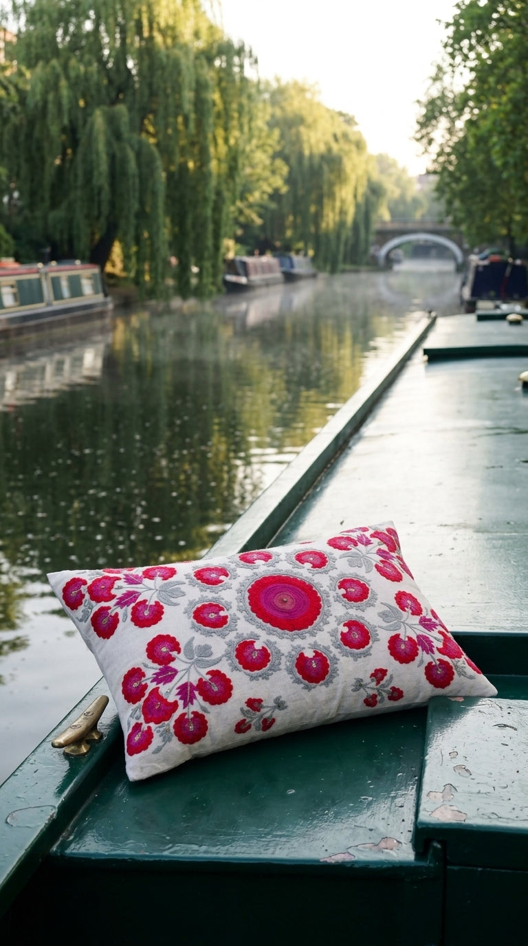 Ruby Suzani Cushion Cover