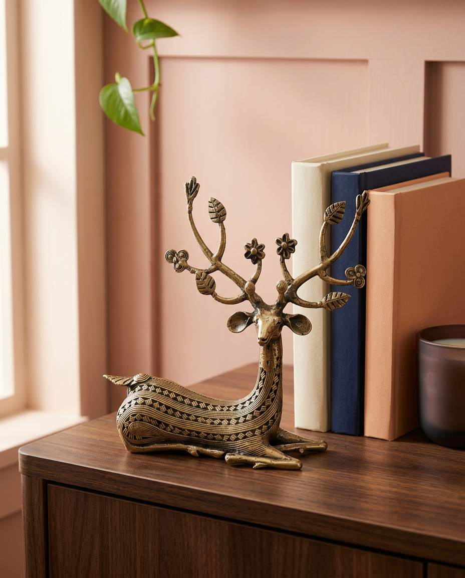 Dhokra Floral Deer