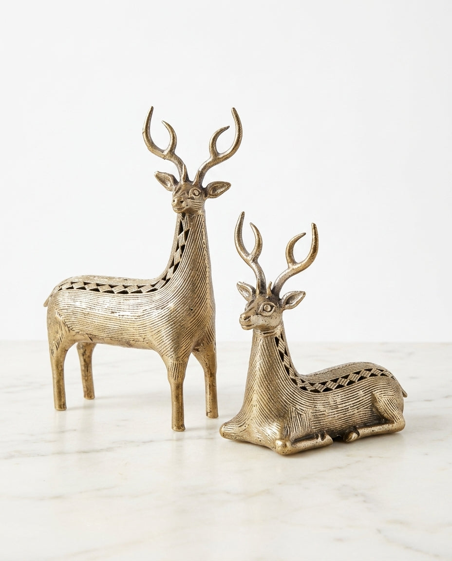 Dhokra Royal Deer Pair