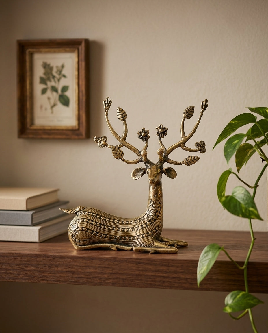 Dhokra Floral Deer