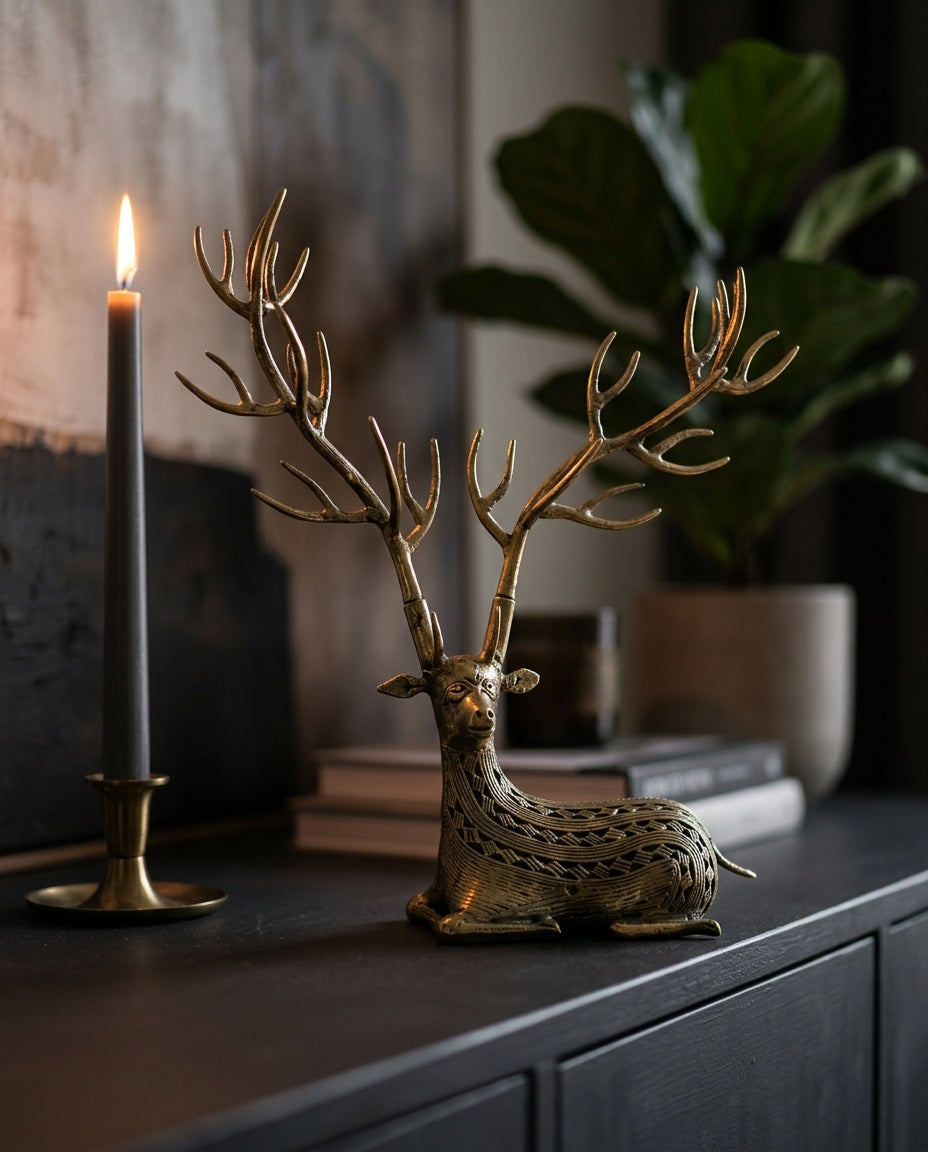 Dhokra Exaggerated Antler Deer