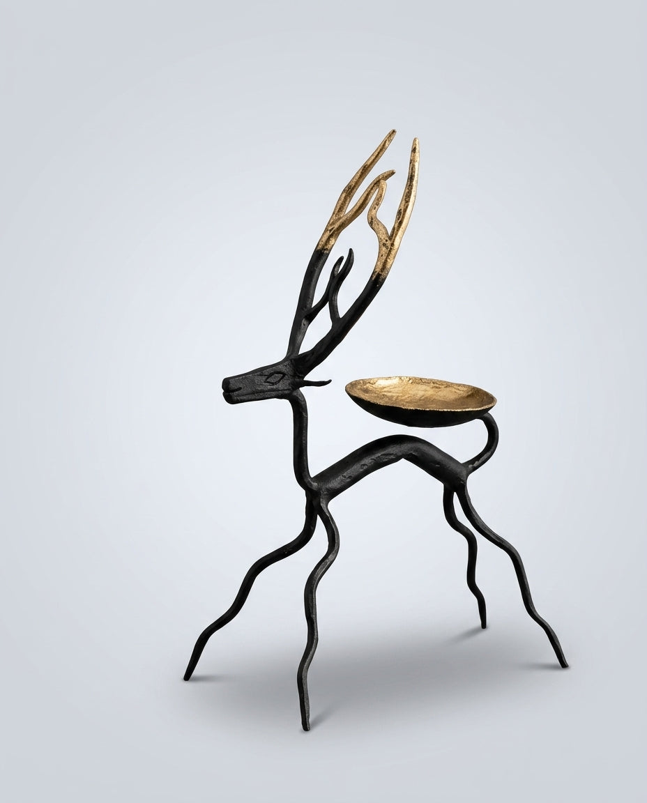 Wrought Iron Deer Candle Holders (Set of 2)