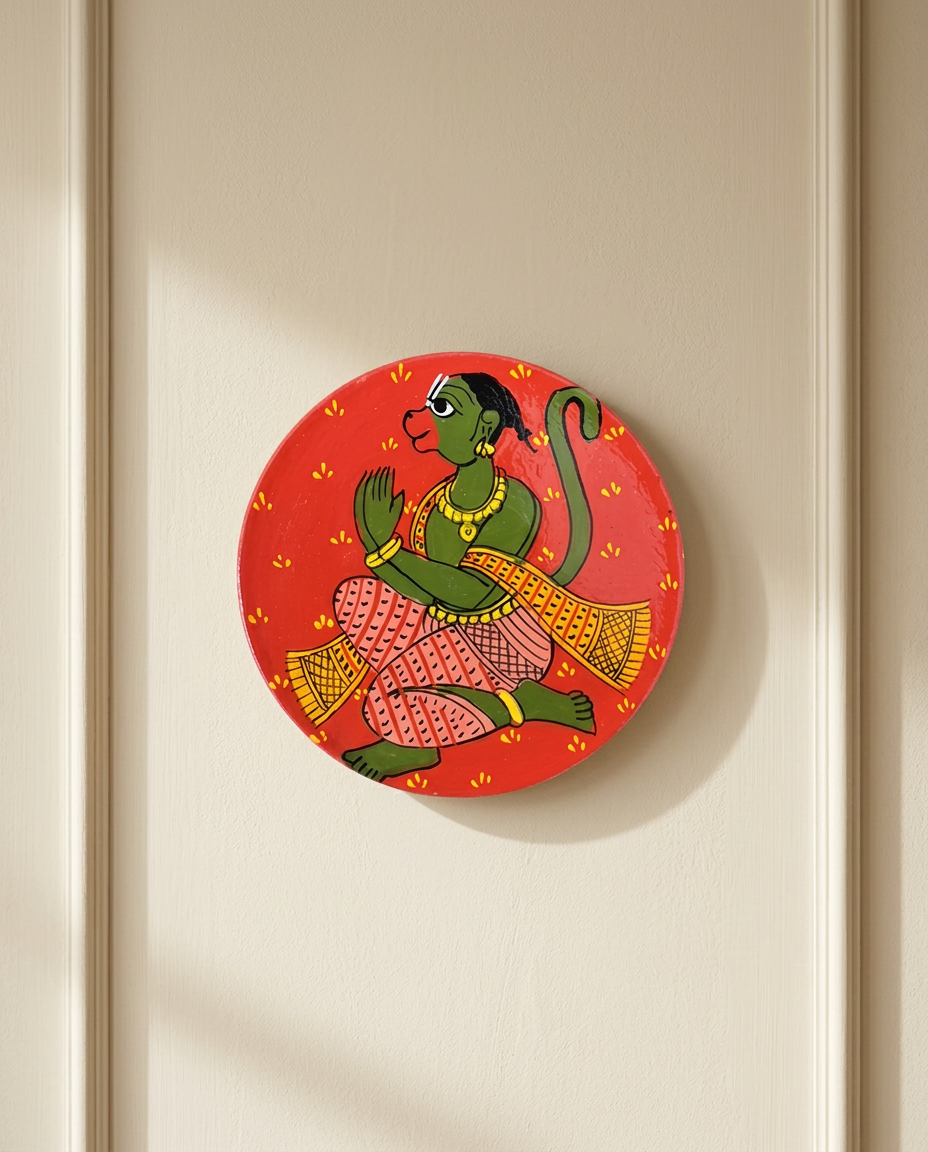 Cheriyal Wall Plate – Hanuman (Small)