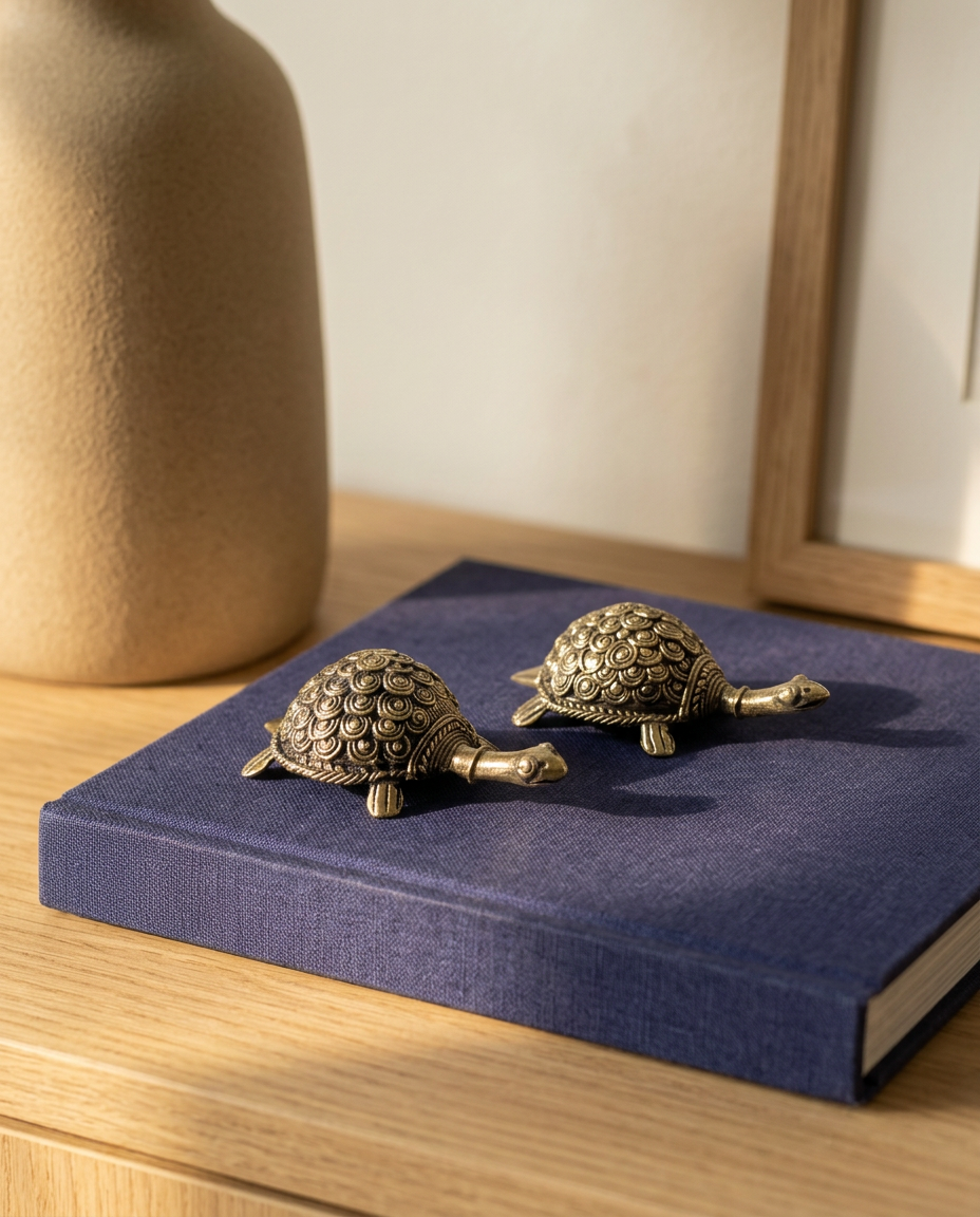 Dhokra Mini Turtle Pair (Spiral)