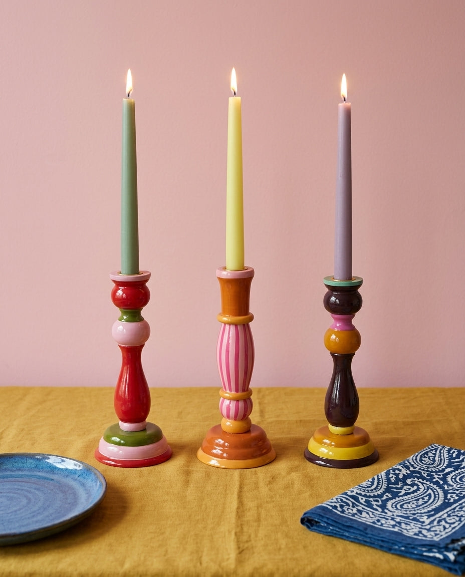 Jamun Hand-Painted Candle Stand