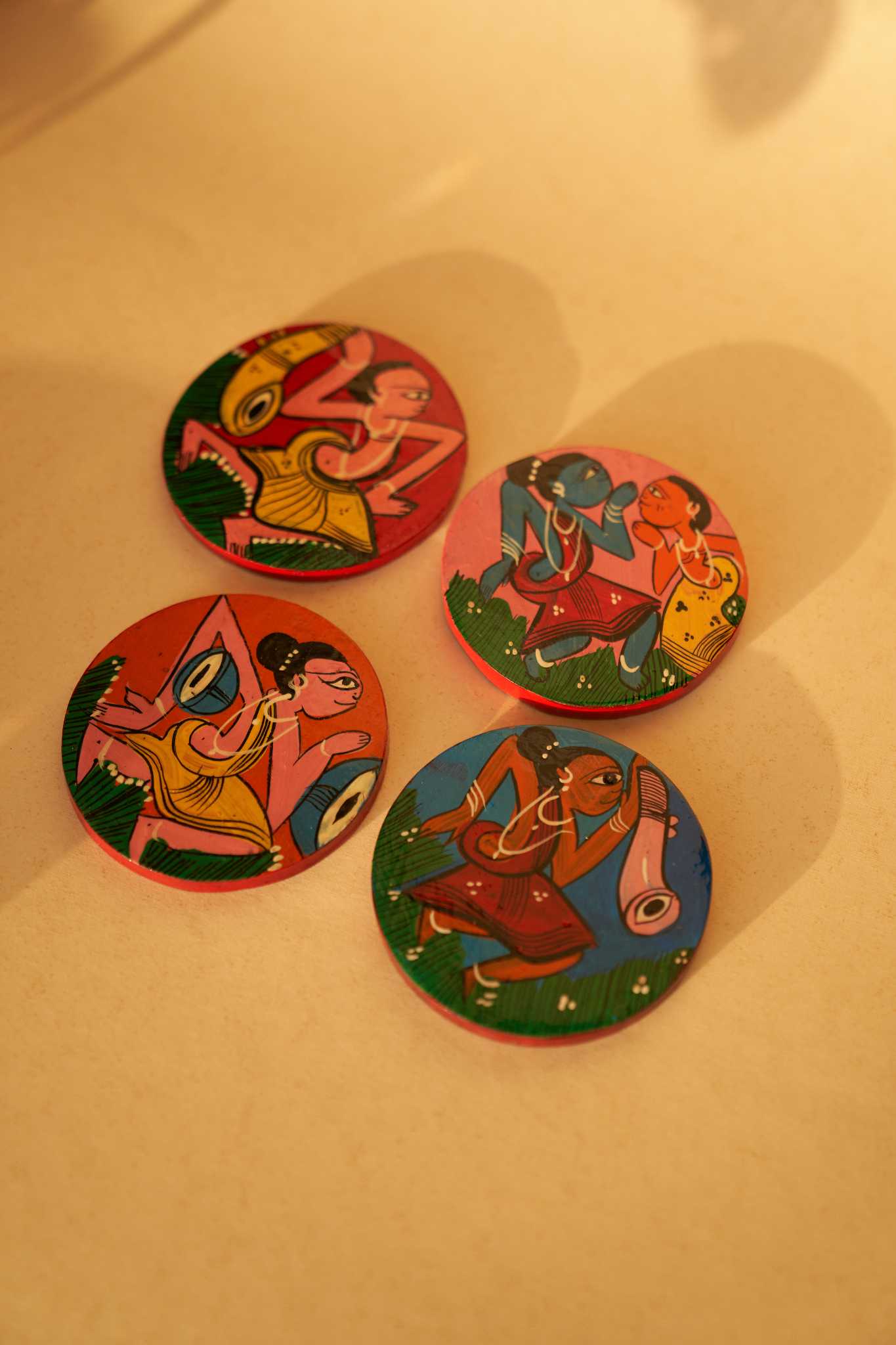 Santhal Stories Wooden Coasters (Set of 4)